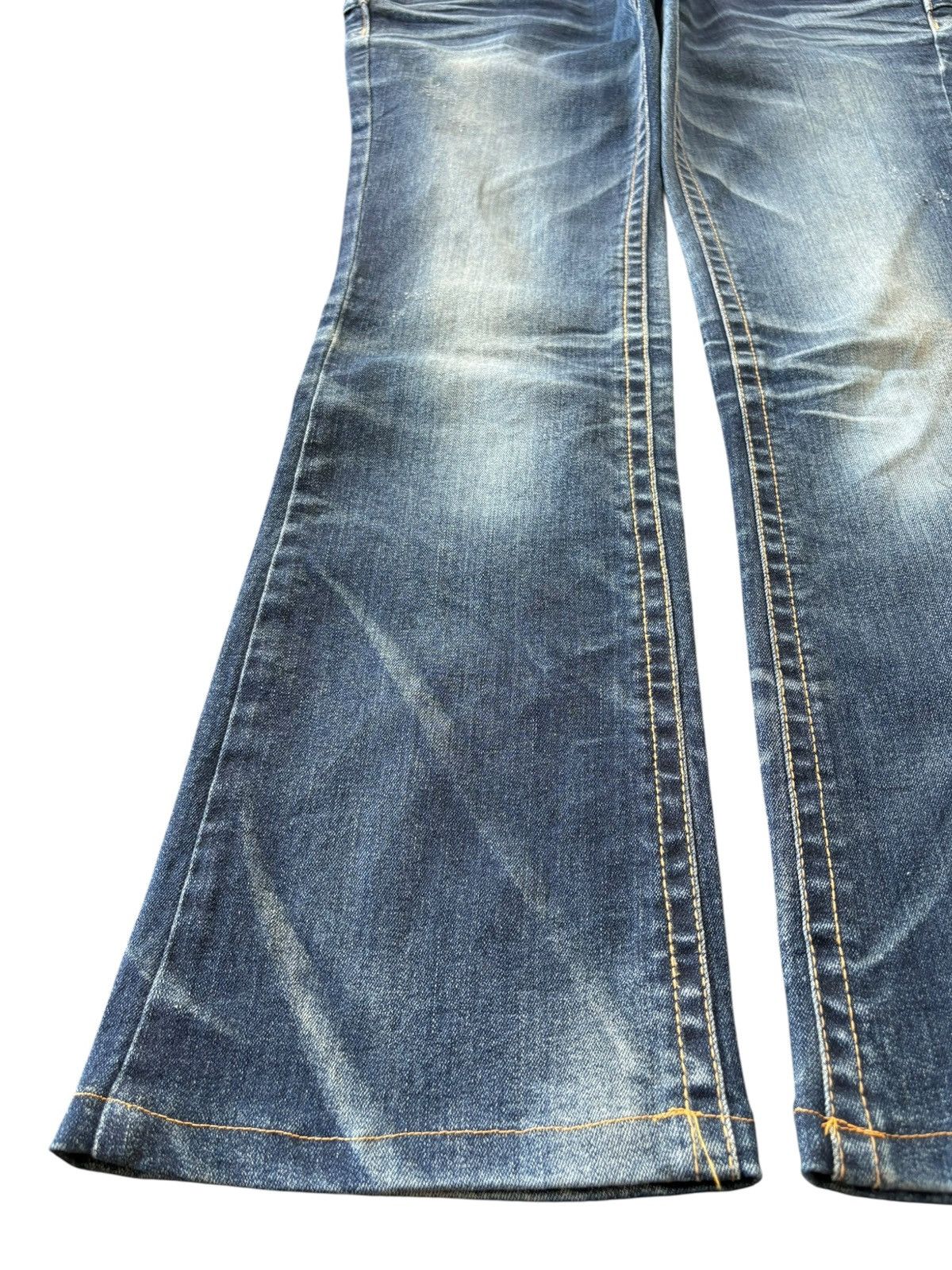 Japanese Brand Vintage Lolita Low Rise Embroidered Flare Jeans Size 34" / US 12 / IT 48 - 6 Thumbnail