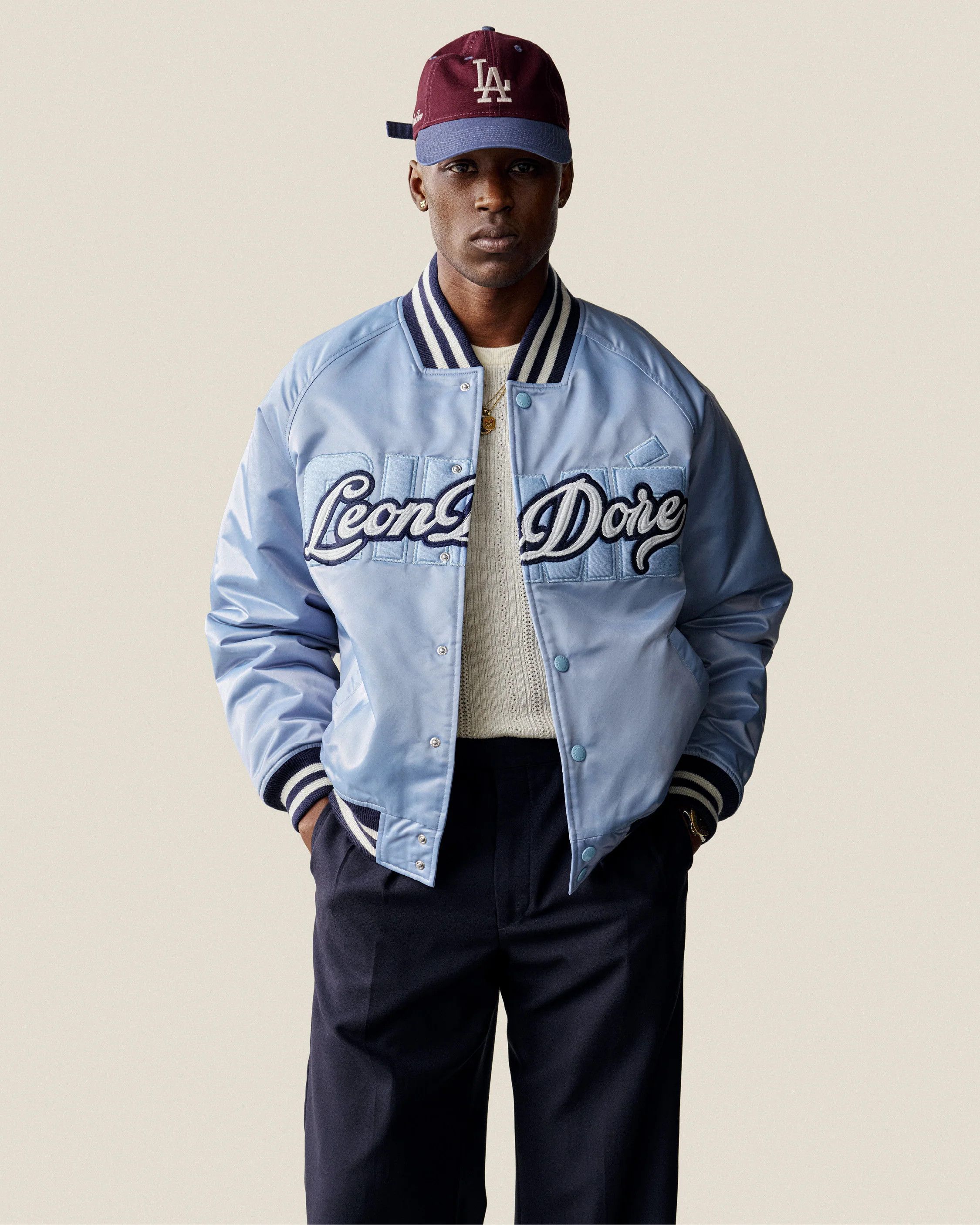 Aime Leon Dore Overly logo satin varsity jacket Size US L / EU 52-54 / 3 - 2 Thumbnail