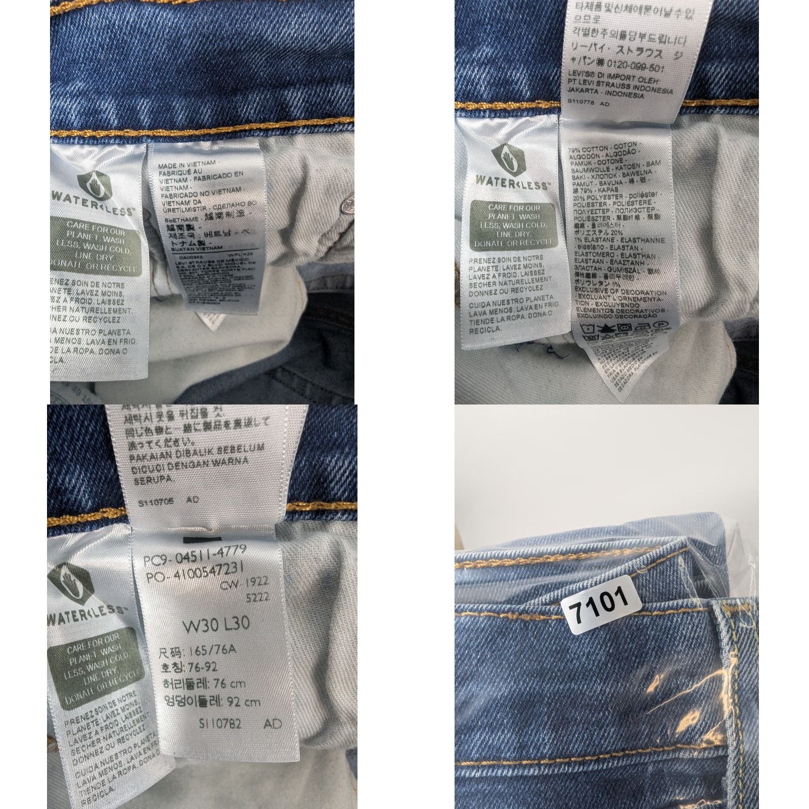 Levi's Levi's 511 Jeans Men Slim 30x30 Blue All Seasons Stretch Denim Straight N/A Size US 30 / EU 46 - 8 Thumbnail