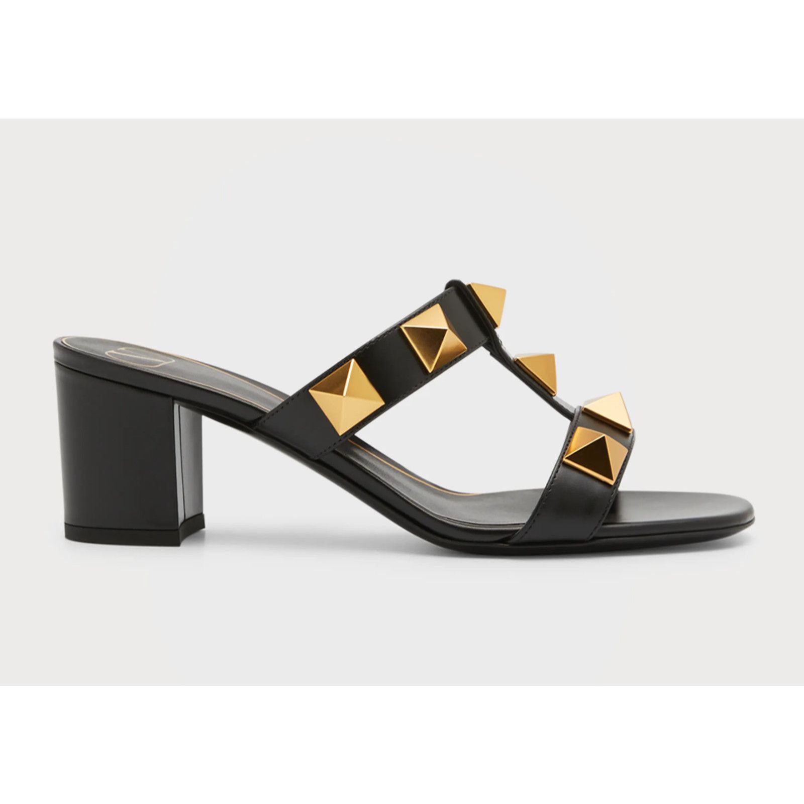 Valentino Rockstud Roman Stud City 60mm Slide Mule Sandal Block Heel Size US 7.5 / IT 37.5 - 1 Thumbnail