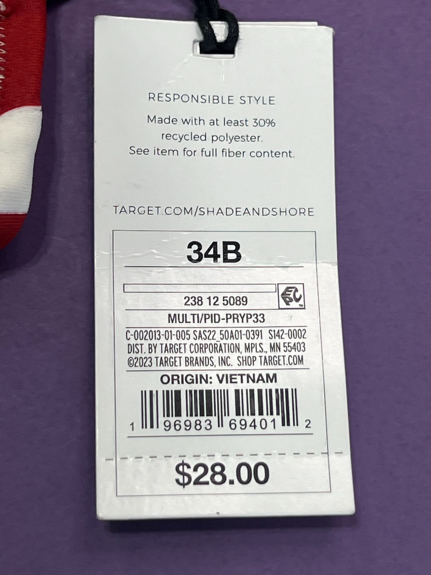 Other Shade & Shore - Women's Bralette Bikini Top - Red/White - 34 Size ONE SIZE - 7 Thumbnail