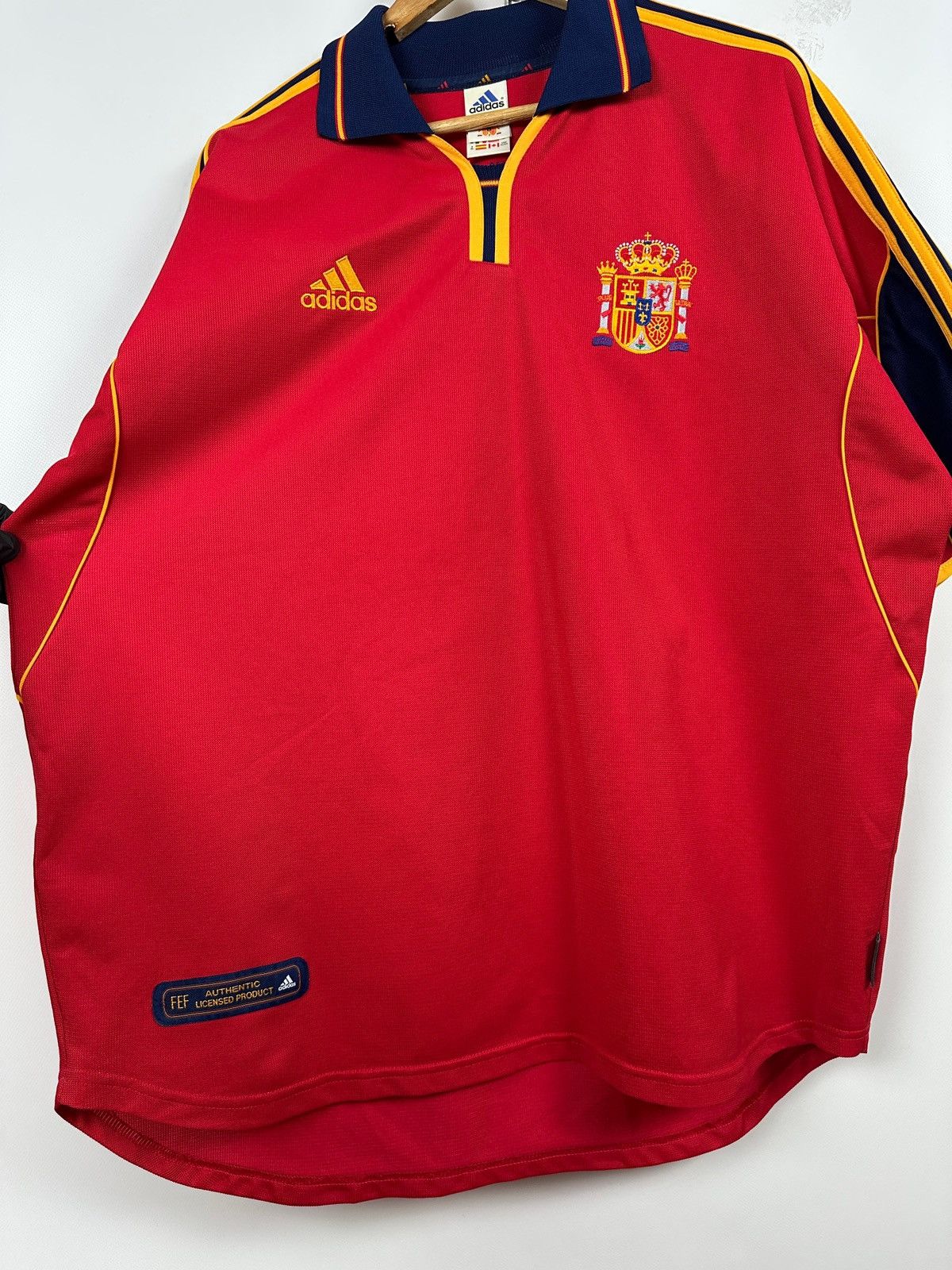 Adidas 1999/2002 Adidas Spain National Team Vintage Soccer Jersey Size US XL / EU 56 / 4 - 11 Thumbnail