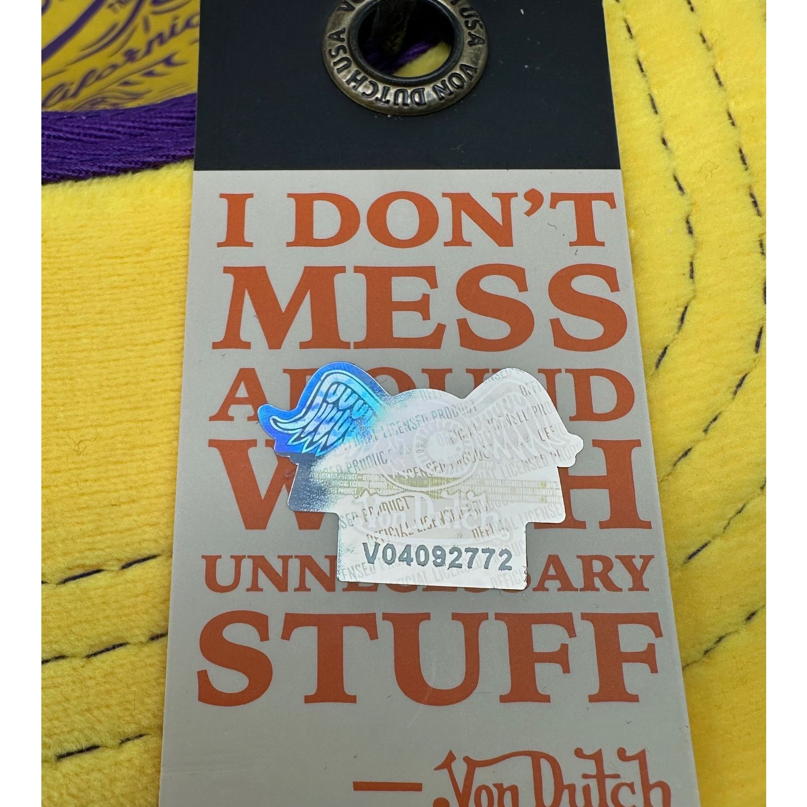 Von Dutch Von Dutch Trucker Hat Purple & Yellow Velvet Snapback Cap Size ONE SIZE - 5 Thumbnail