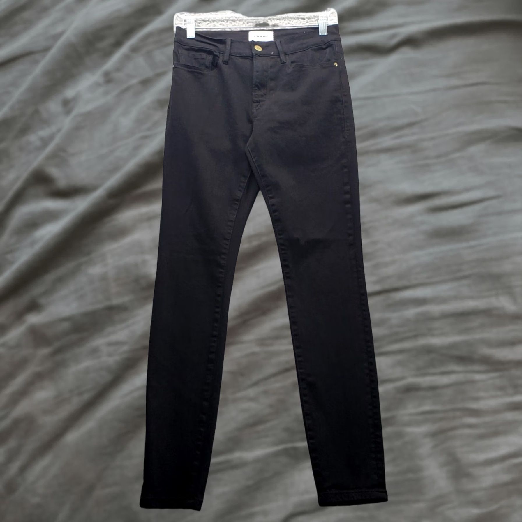 Frame FRAME Le Skinny de Jeanne Crop Jeans Womens 28 Black Denim Stretch Streetwear Size 28" / US 6 / IT 42 - 1 Thumbnail