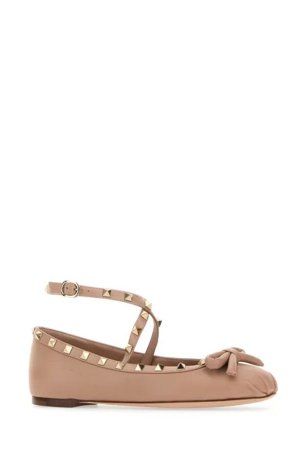 Valentino o1s22i1n0924 Silk Rockstud Ballet Flats in Pink Size US 11 / IT 41 - 1 Thumbnail