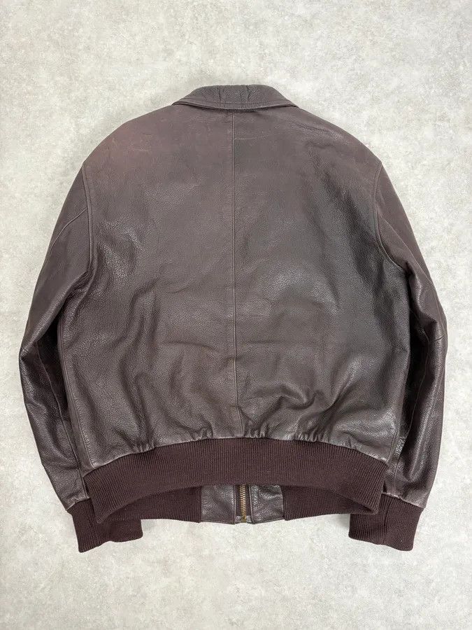 Armani 1990s Armani Brown Leather Bomber Jacket Size US M / EU 48-50 / 2 - 6 Thumbnail