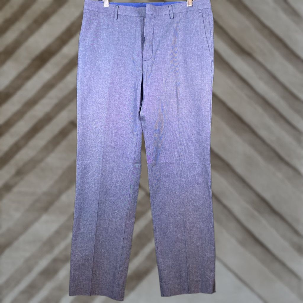Banana Republic VINTAGE Banana Republic Mens Pants Blue Non Iron Modern Slim Fit 100% Cotton 33x32 34x30.5 Casual Business Workwear Formal Solid Chino Mens Size US 33 - 1 Thumbnail