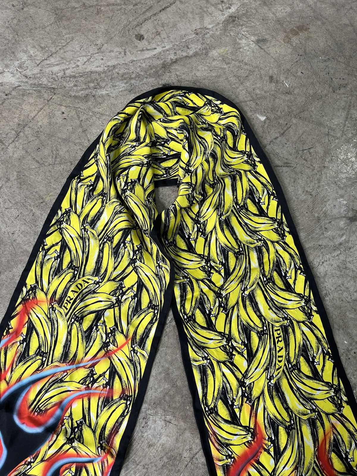 Prada Prada Bananas Printed Silk Scarf (unisex) Size ONE SIZE - 3 Thumbnail
