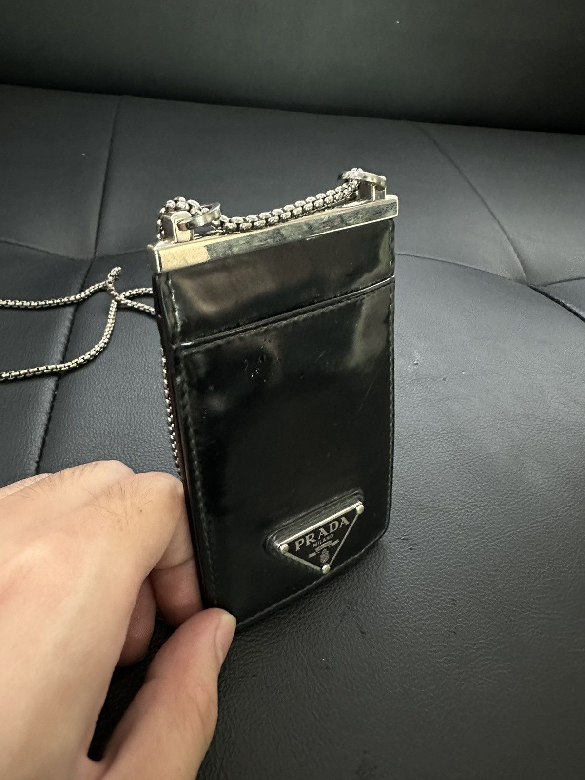 Prada PRADA Credit Card Holder Wallet Leather Size ONE SIZE - 8 Thumbnail