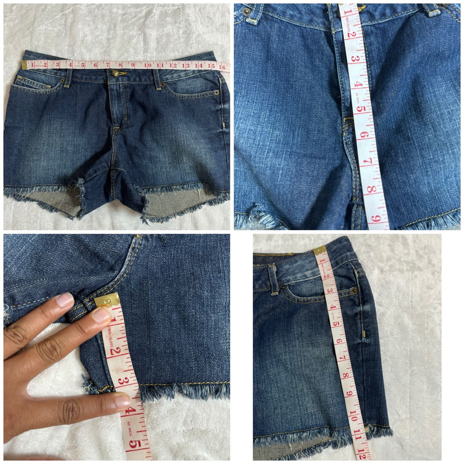 Michael Kors Michael Kors Cut Off Frayed Hem Jean Shorts Low Rise Size 4 Size 27" / US 4 / IT 40 - 7 Thumbnail