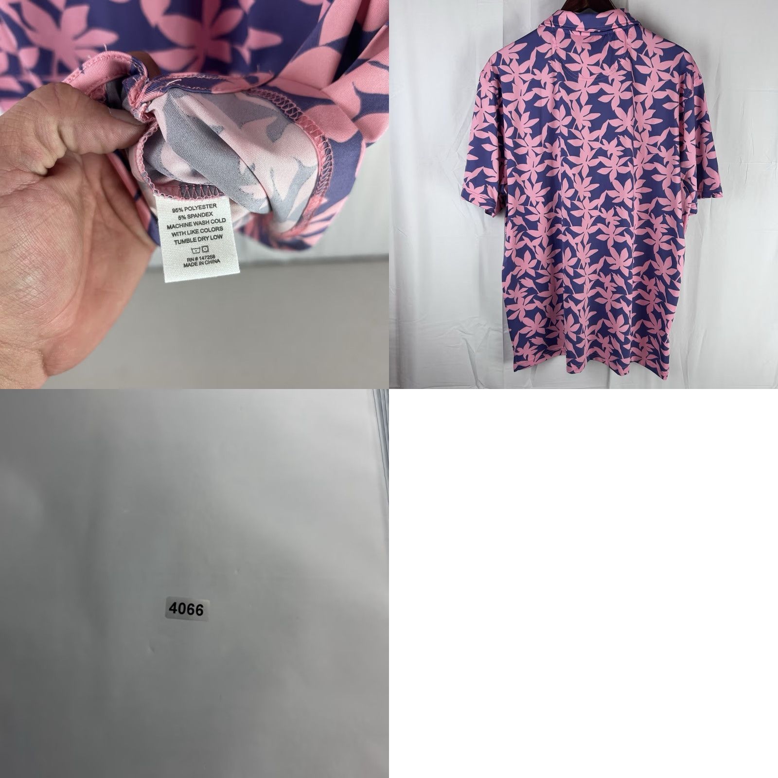 Vintage Simply Southern Polo Shirt Mens XL Purple Pink Floral Print Performance Stretch Shirt Mens XL Purple Pink Floral Print Size US XL / EU 56 / 4 - 8 Thumbnail