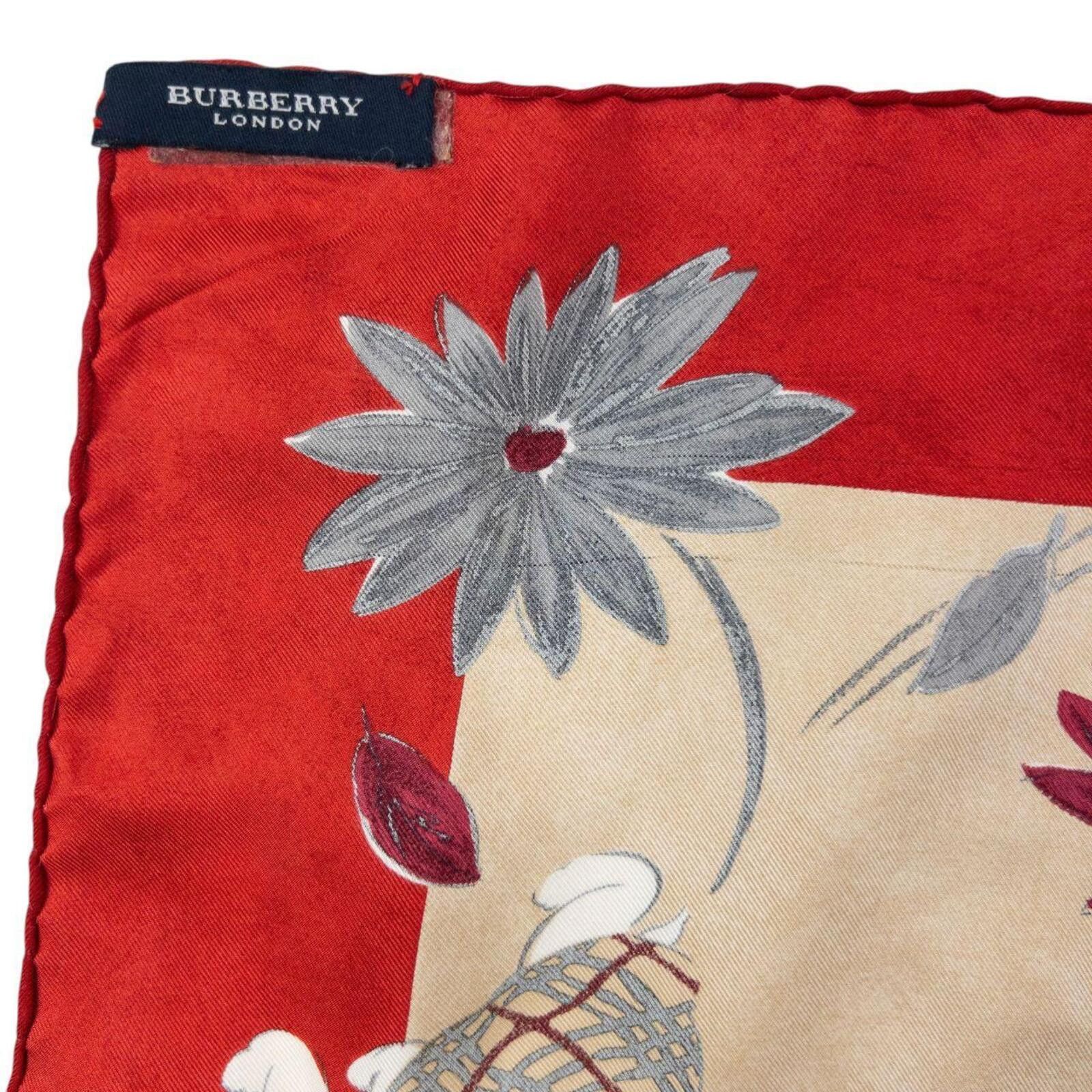 Burberry Vintage 2000s Burberry Floral Turtle Print Silk Scarf Size ONE SIZE - 6 Thumbnail