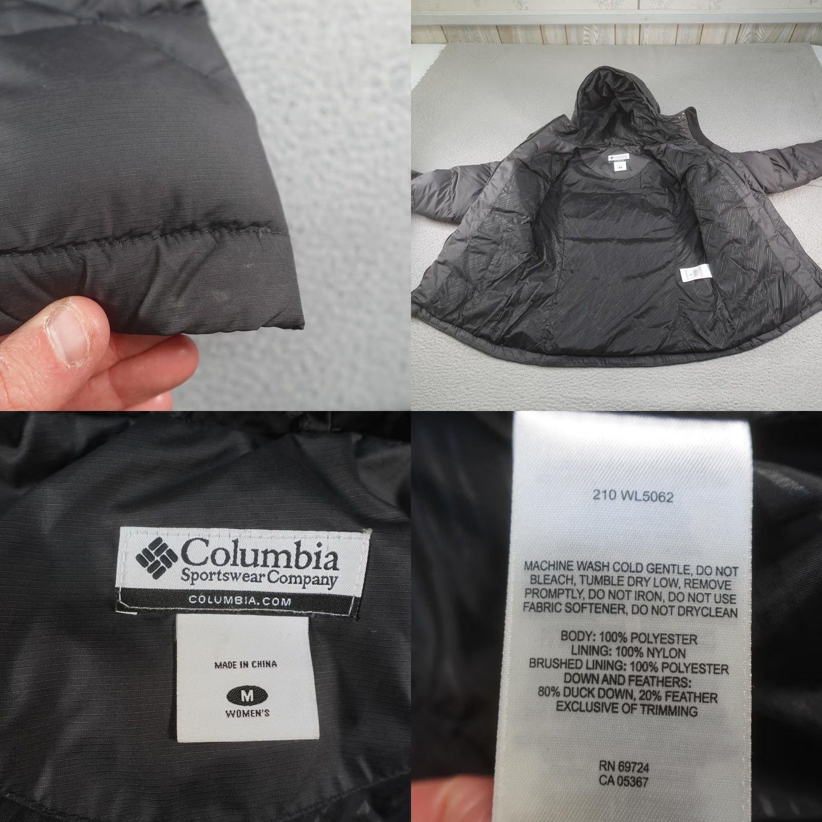 Vintage Columbia Puffer Jacket Womens Medium Gray Down Insulated Hooded Omni-Shield Jacket Women M Gray Down Insulated Hooded Omni-Shield Puffer Jacket Size M / US 6-8 / IT 42-44 - 10 Thumbnail
