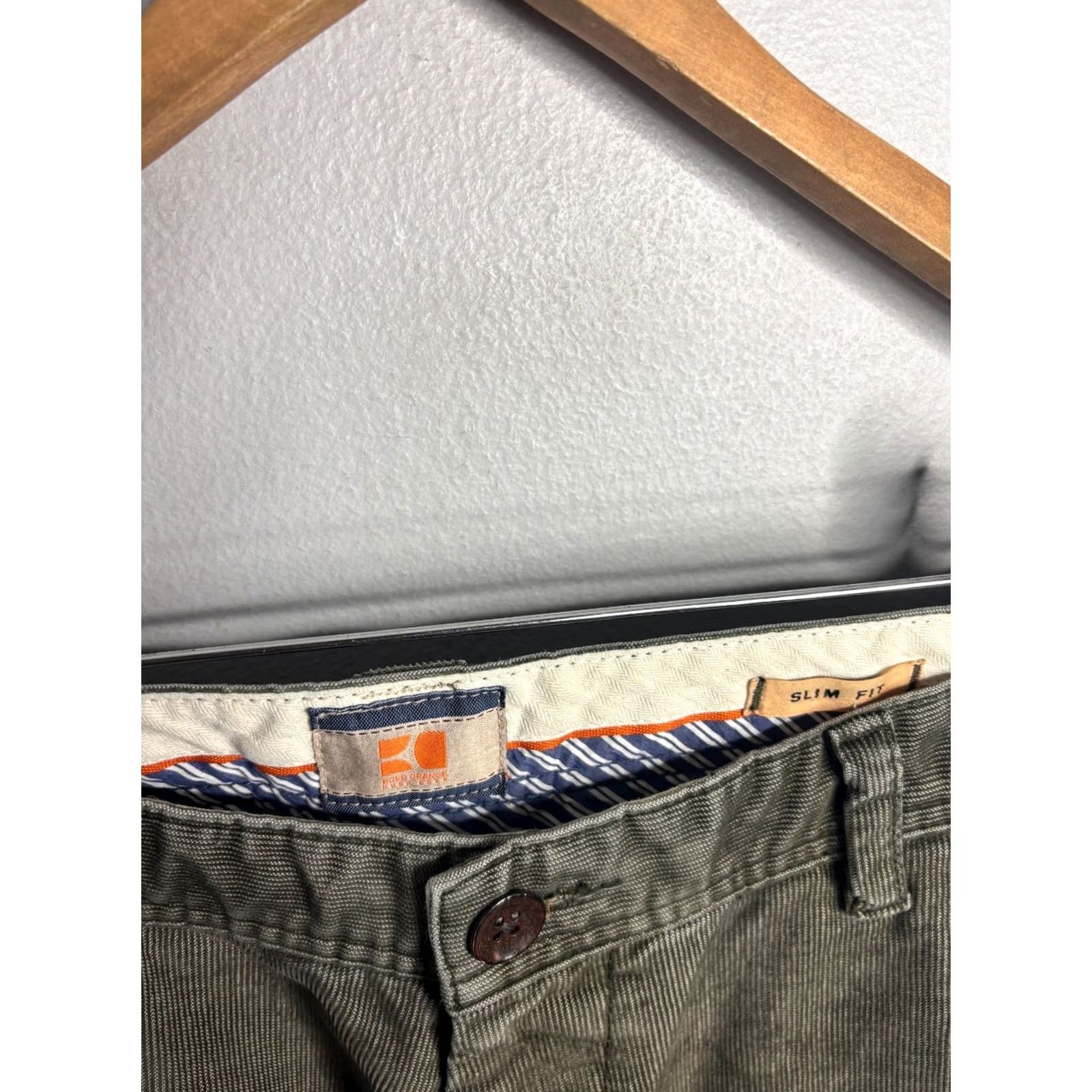 Vintage Hugo Boss Mens Chino Pants Slim Fit Gray Tweed 32 Regular 4173 Size US 32 / EU 48 - 5 Thumbnail