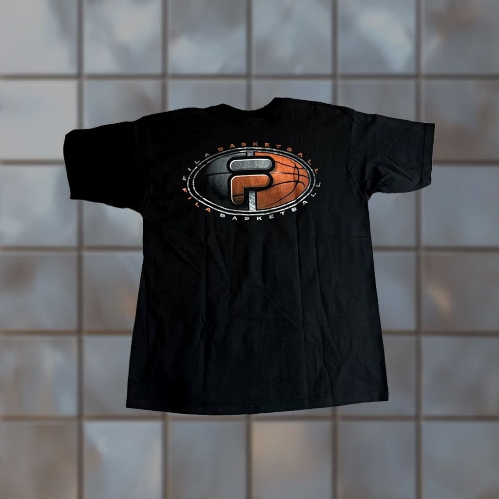 Fila VINTAGE Fila T-Shirt L Black Rare Basketball Graphic Sport Y2K Short Sleeve BNWT Size US L / EU 52-54 / 3 - 1 Thumbnail