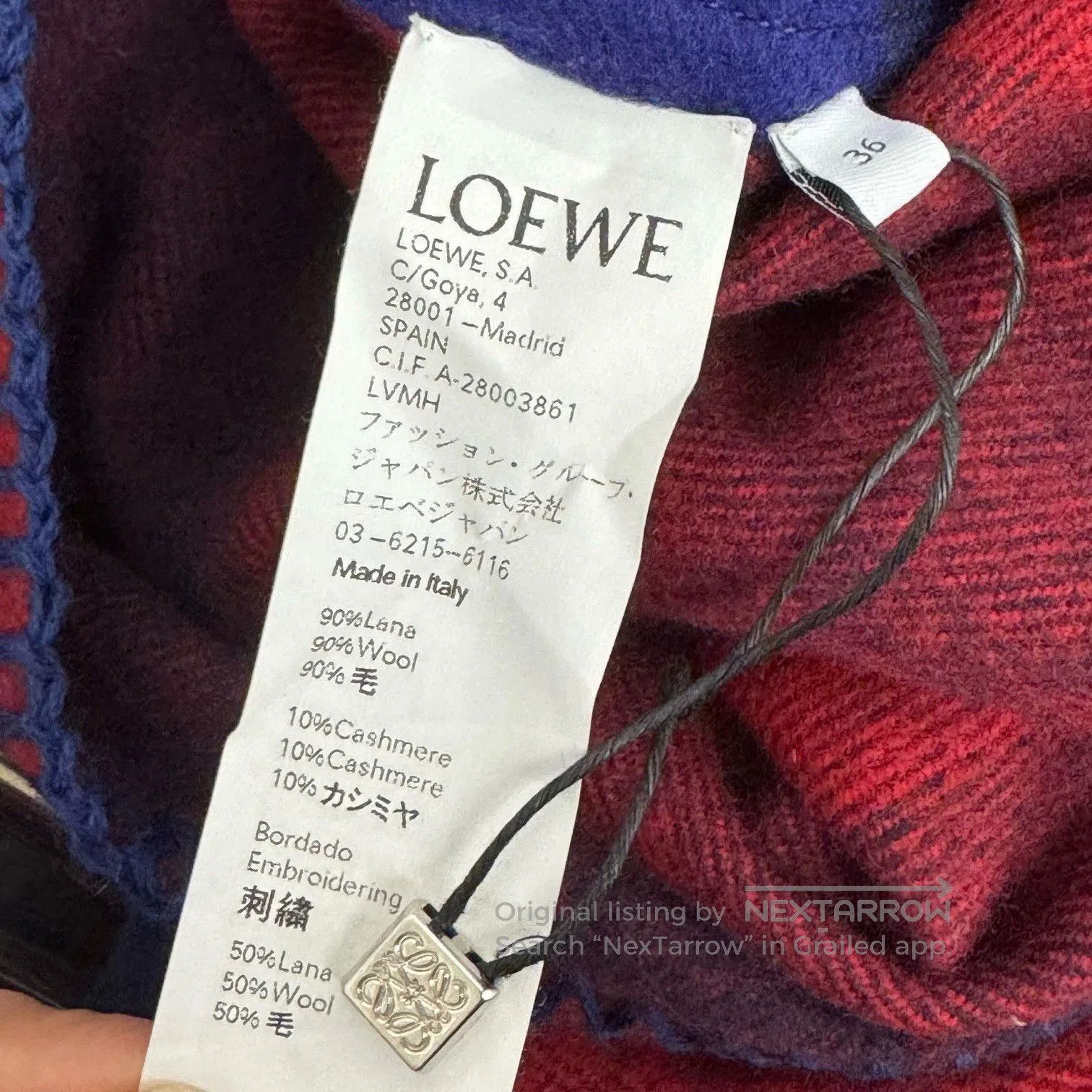 Loewe Loewe Red Blue Logo Shawl Dress. Size US XS / EU 42 / 0 - 5 Thumbnail
