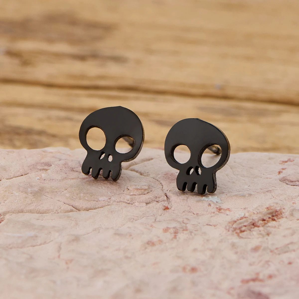 Jewelry Mini Skull Stud Earrings Charm Earring Gift Size ONE SIZE - 1 Preview