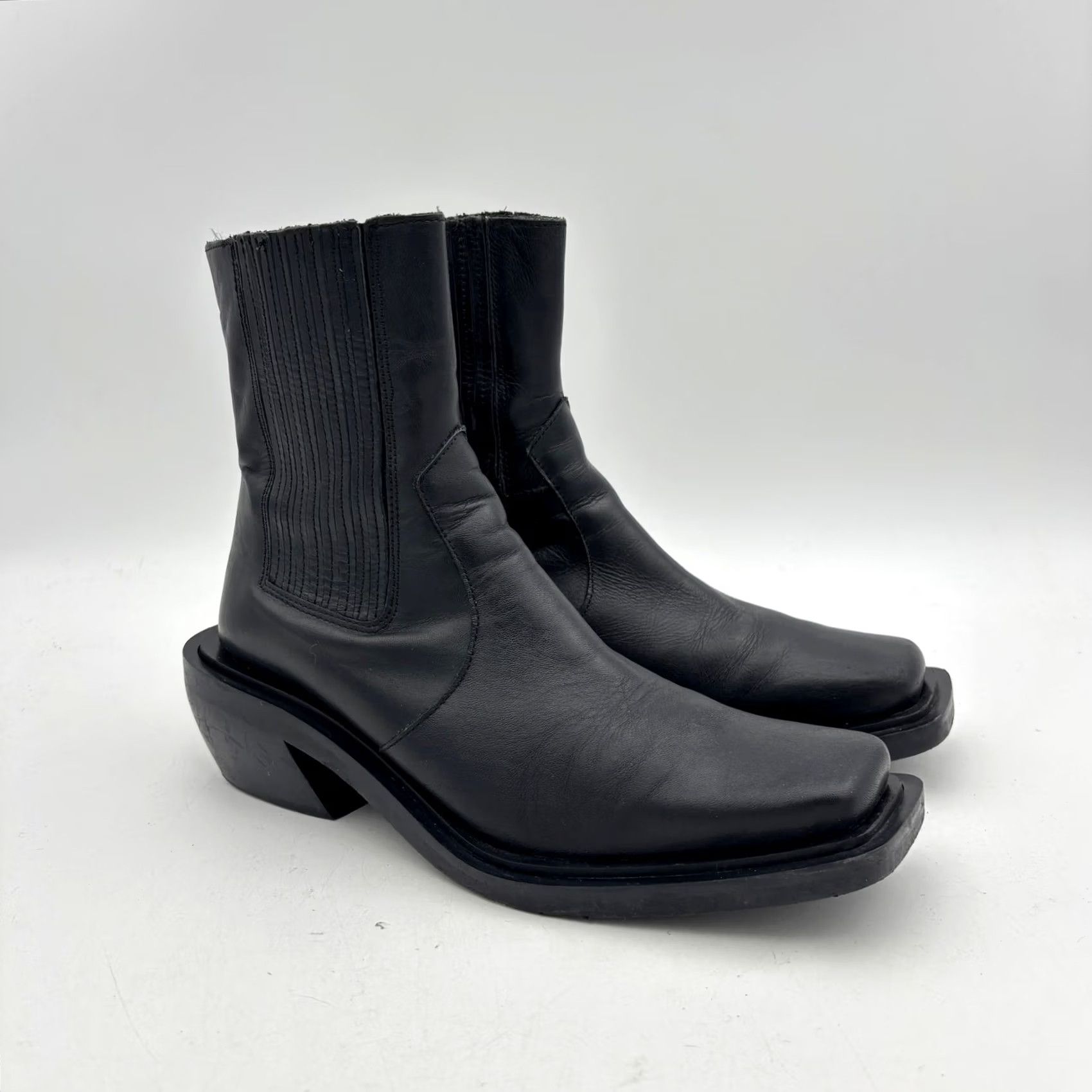 ALOHAS Alohas Leather Ranch Boots Western Black 39 US 8.5 Women's Size US 9 / IT 39 - 2 Thumbnail
