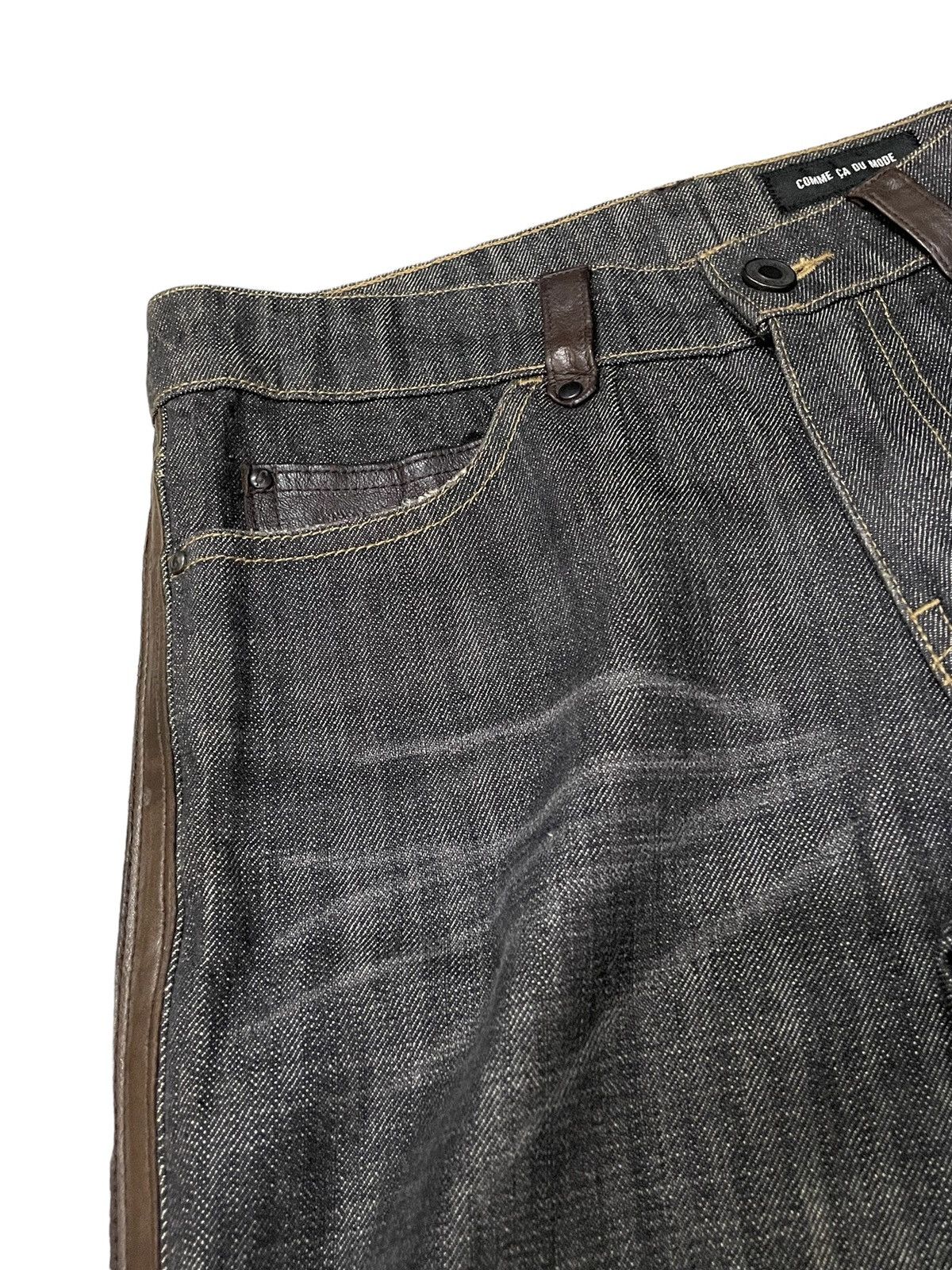 Le Grande Bleu (L.G.B.) Comme Ca Du Mode Leather Side Trimmed Flared Jeans Size US 30 / EU 46 - 9 Thumbnail