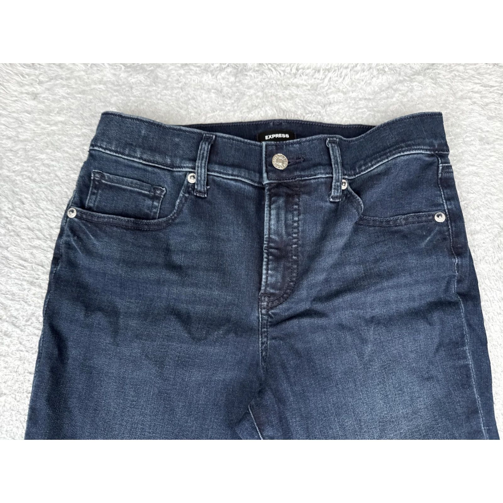 Express Express Jeans Womens Bootcut Denim 8S Mid Rise Dark Blue 28x29 City 5-Pocket Mens? No, Womens. Size 30" / US 8 / IT 44 - 4 Thumbnail