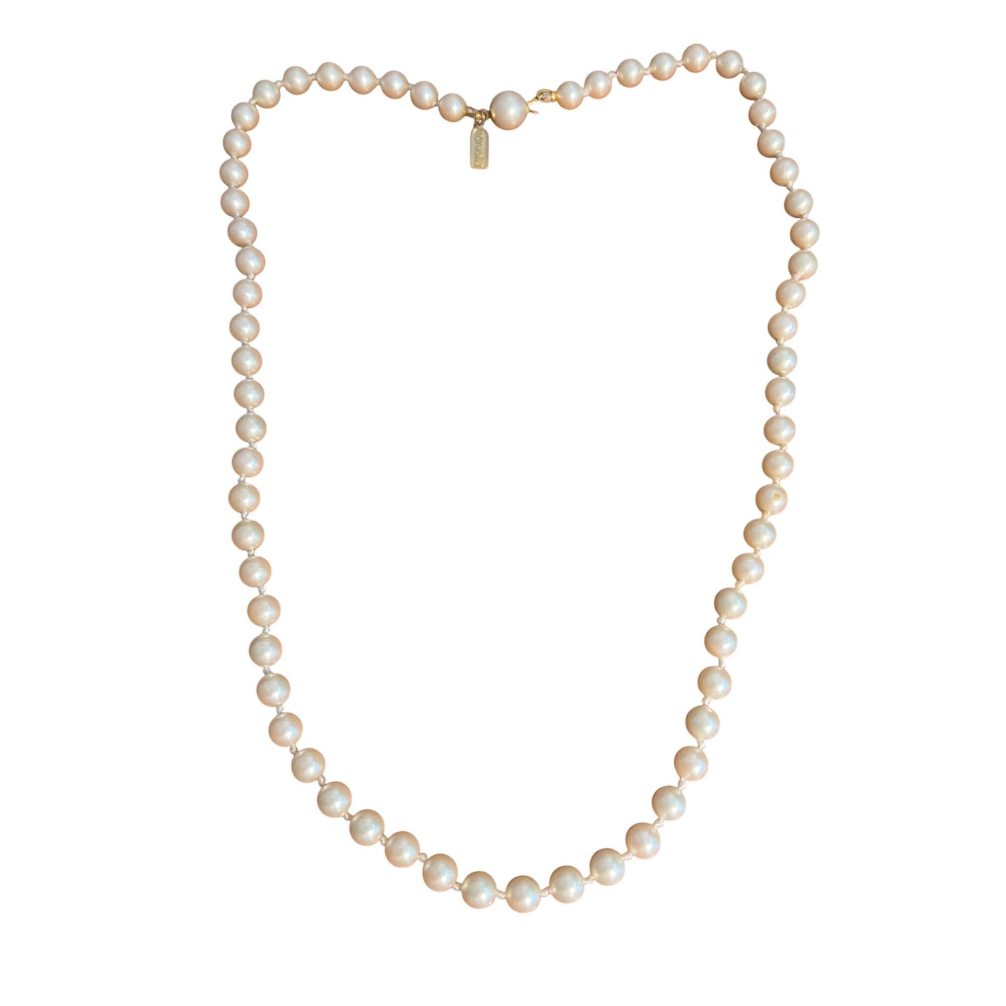 Other Vintage Marvella Faux Pearl Necklace Knotted Between Gold To Size ONE SIZE - 1 Thumbnail