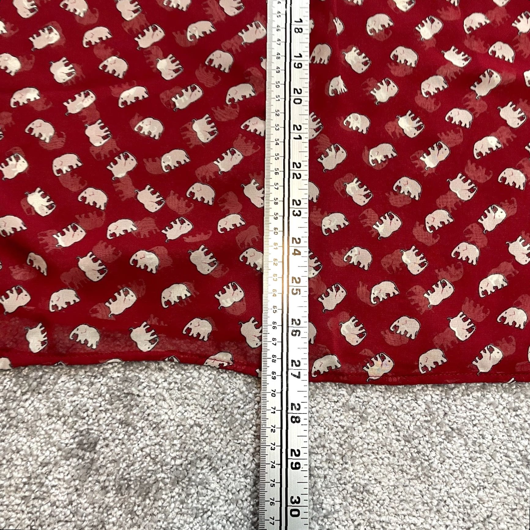 Vintage Unbranded Blouse Shirt Womens 3XL Red Long Sleeve Elephant Print Ladies Top Size XXL / US 16-18 / IT 52-54 - 6 Thumbnail