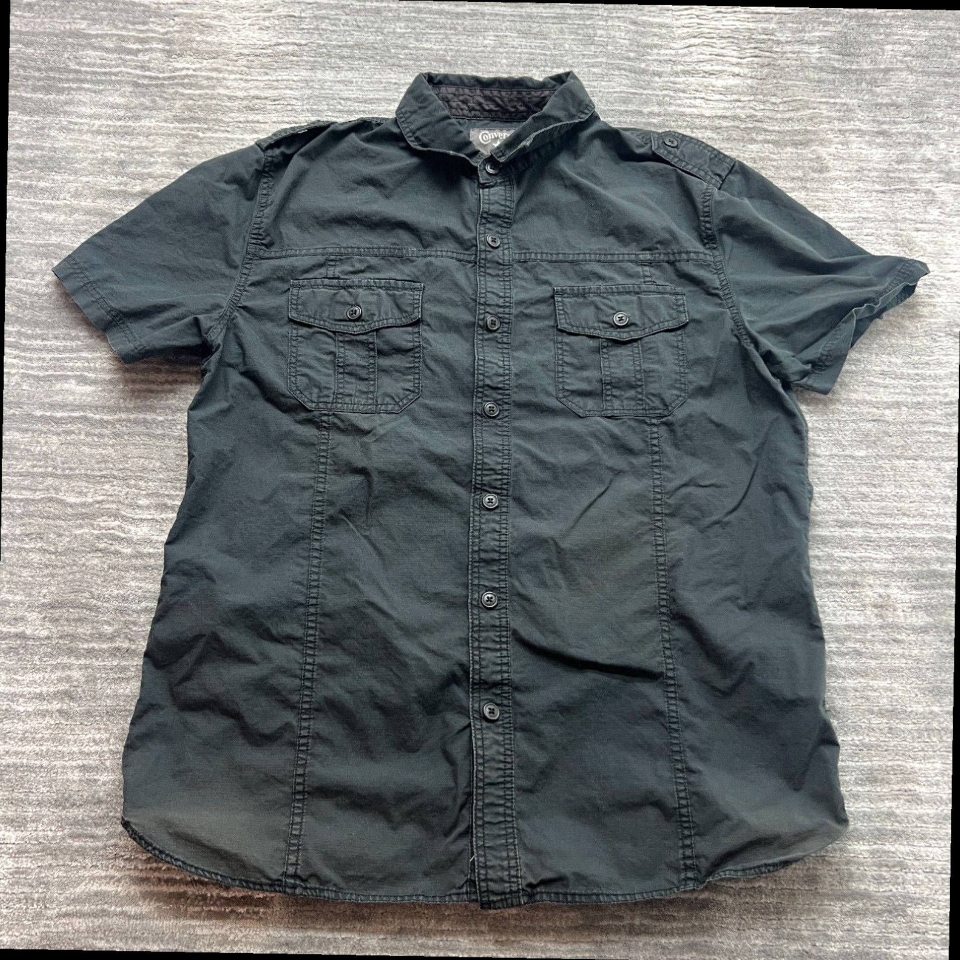 Converse button down shirt mens sale