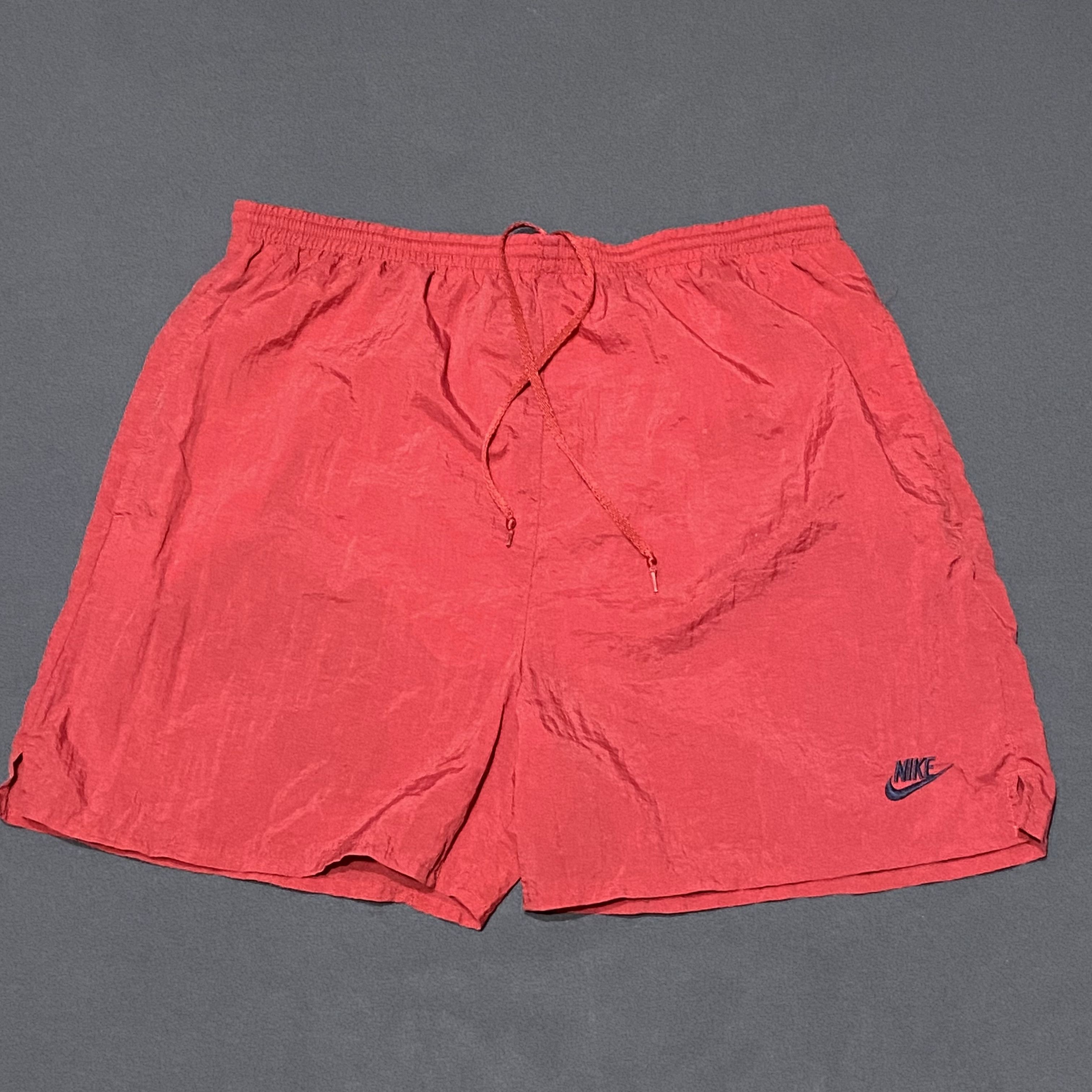 Nike × Vintage Vintage 90s Nike Travis Scott Big Swoosh Lined Shorts Size US 35 - 1 Thumbnail