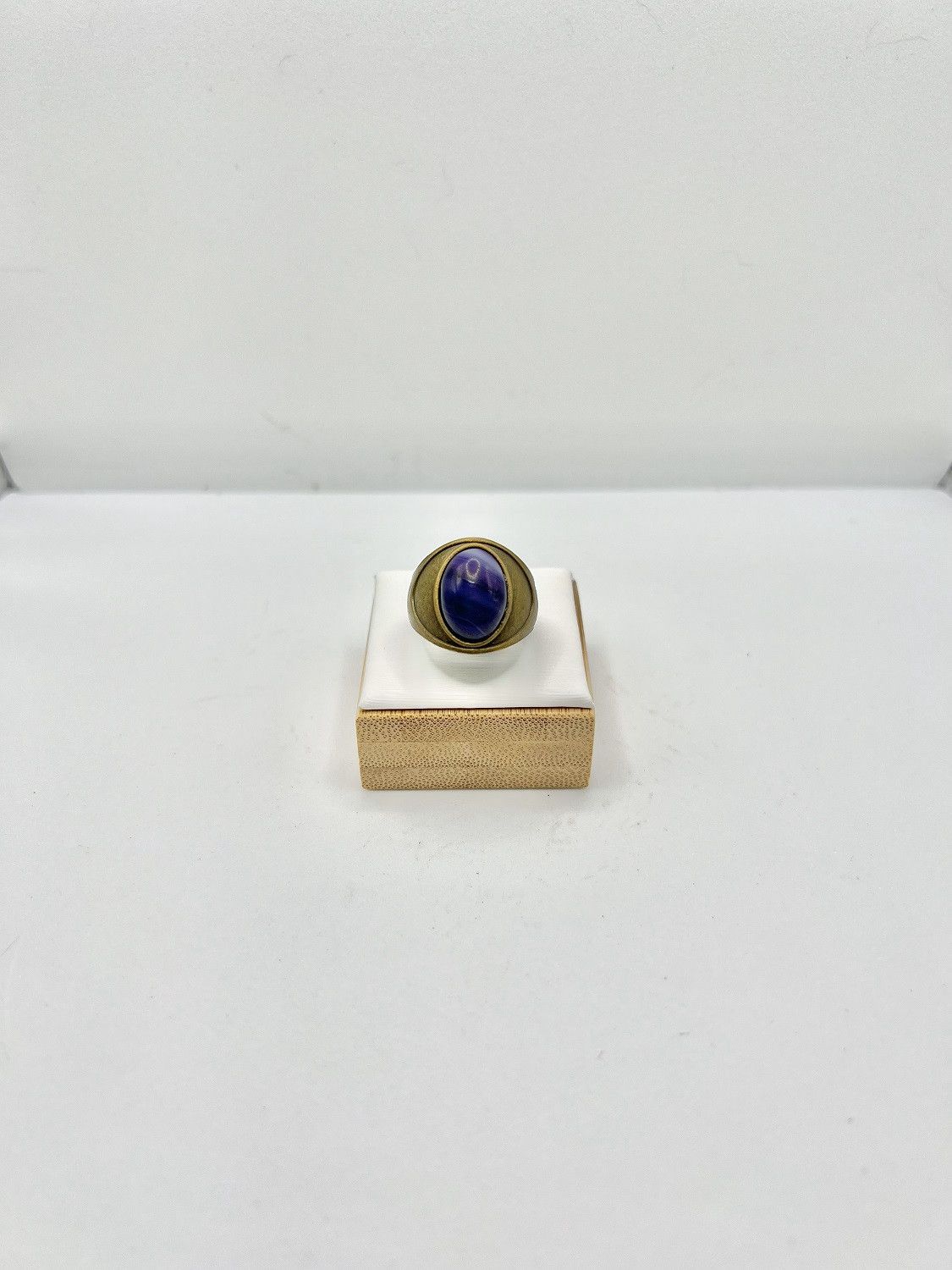 Handmade Amethyst Crystal Bronze Ring - Size 7.25 Size ONE SIZE - 1 Thumbnail