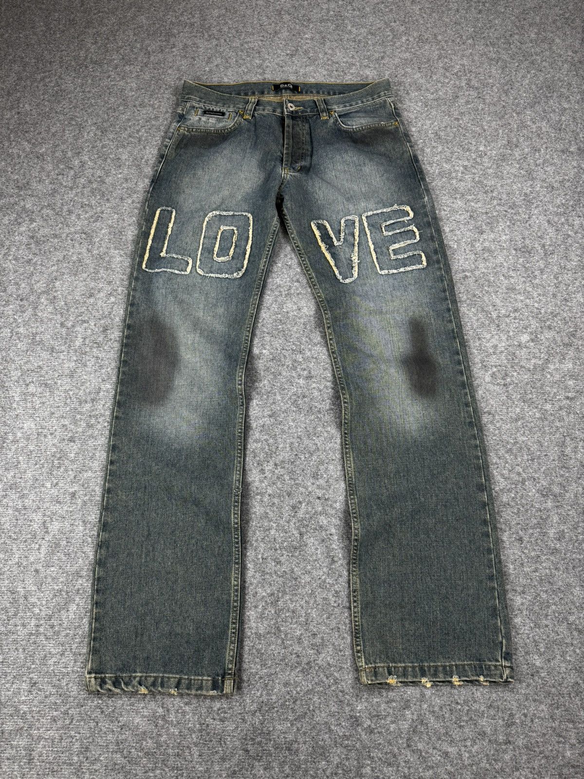 Dolce & Gabbana Vintage FW04 Dolce & Gabbana LOVE Patch Jeans Size US 33 - 3 Thumbnail