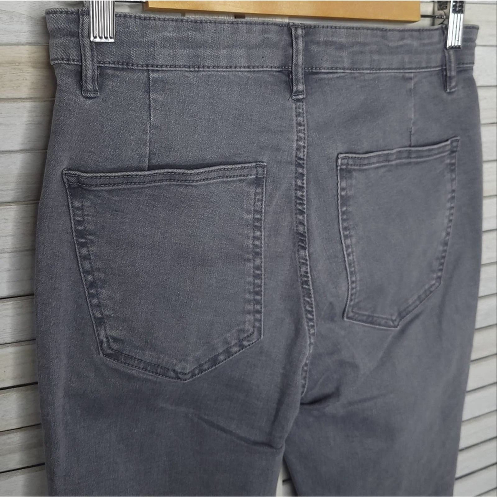 Zara Zara Gray High Rise Skinny Distressed Raw Hem Jeans Womens 8 Size 28" / US 6 / IT 42 - 5 Thumbnail