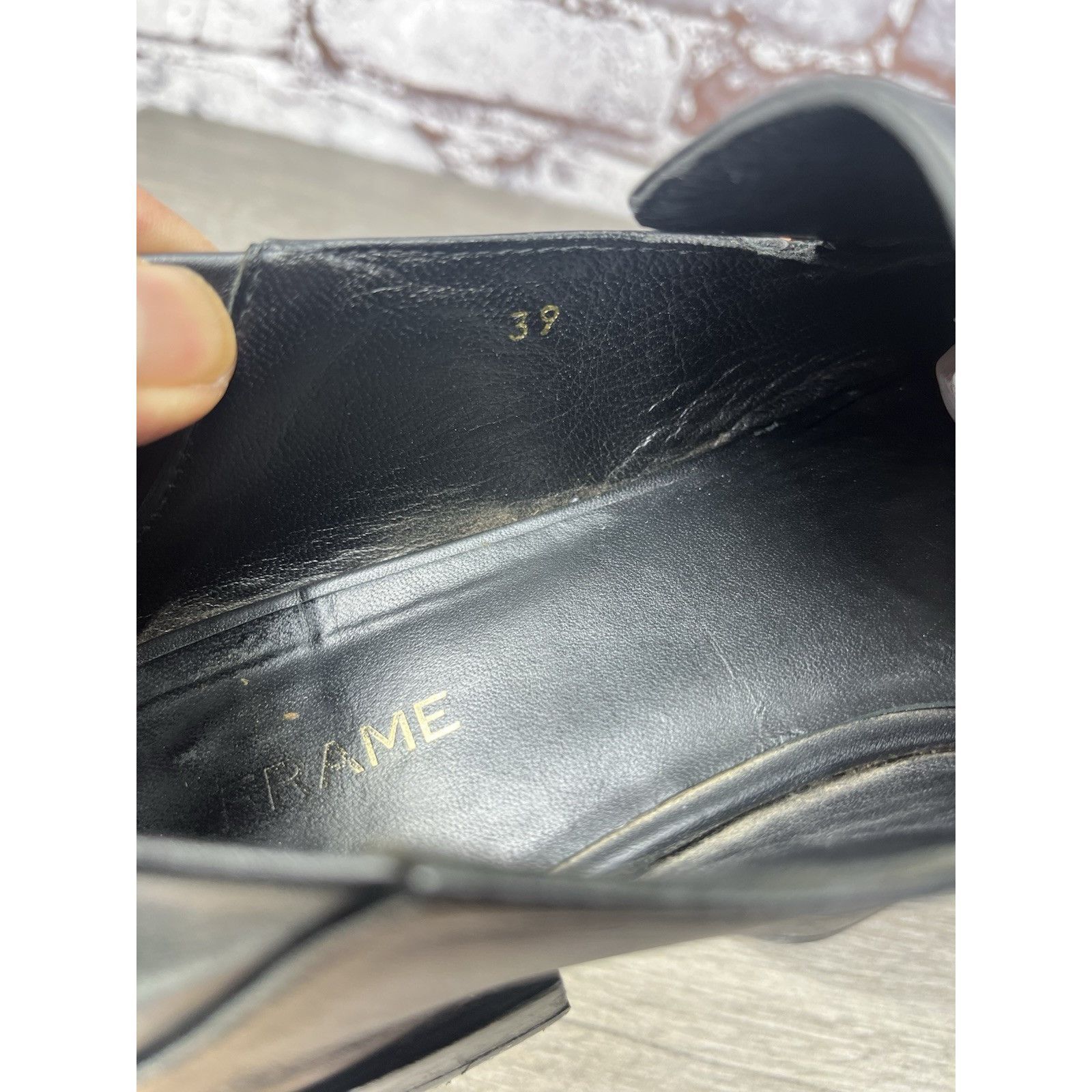 Frame Frame Le Montecito Black Leather Gold Harness Loafers Shoes Size US 8 / IT 38 - 10 Thumbnail