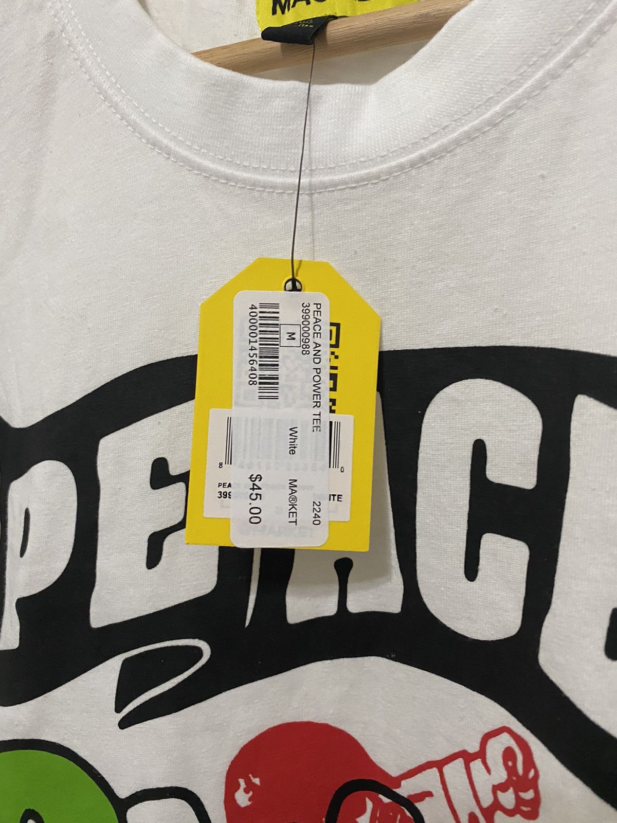 Market × Vintage DSWT Chinatown Market Peace Power White Tee Size US M / EU 48-50 / 2 - 4 Thumbnail