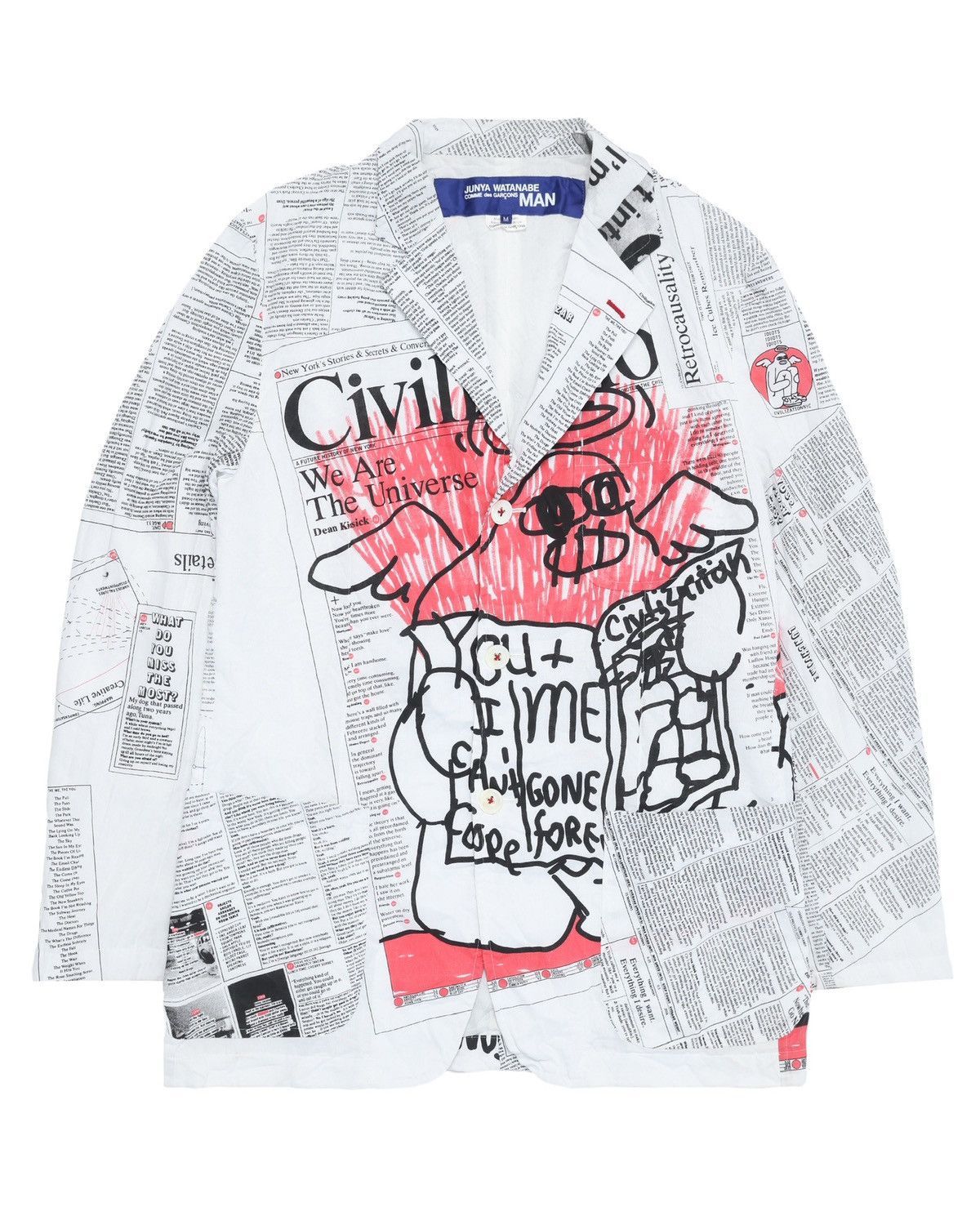 Junya Watanabe Civilization Newspaper blazer Size US M / EU 48-50 / 2 - 1 Thumbnail