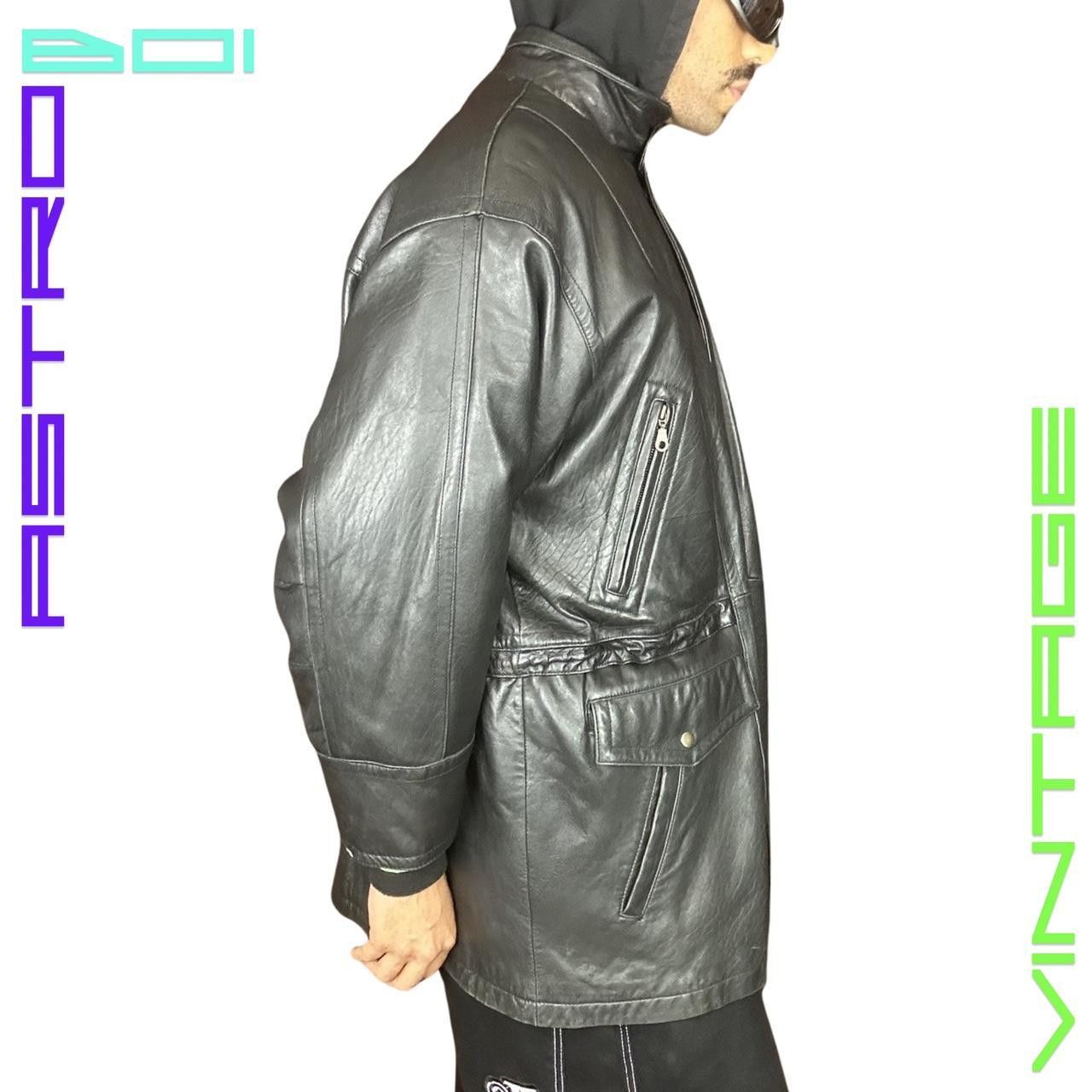 Other VINTAGE 90s RADIUS BLACK LEATHER RETRO JACKET_ XXL Size US XXL / EU 58 / 5 - 3 Thumbnail