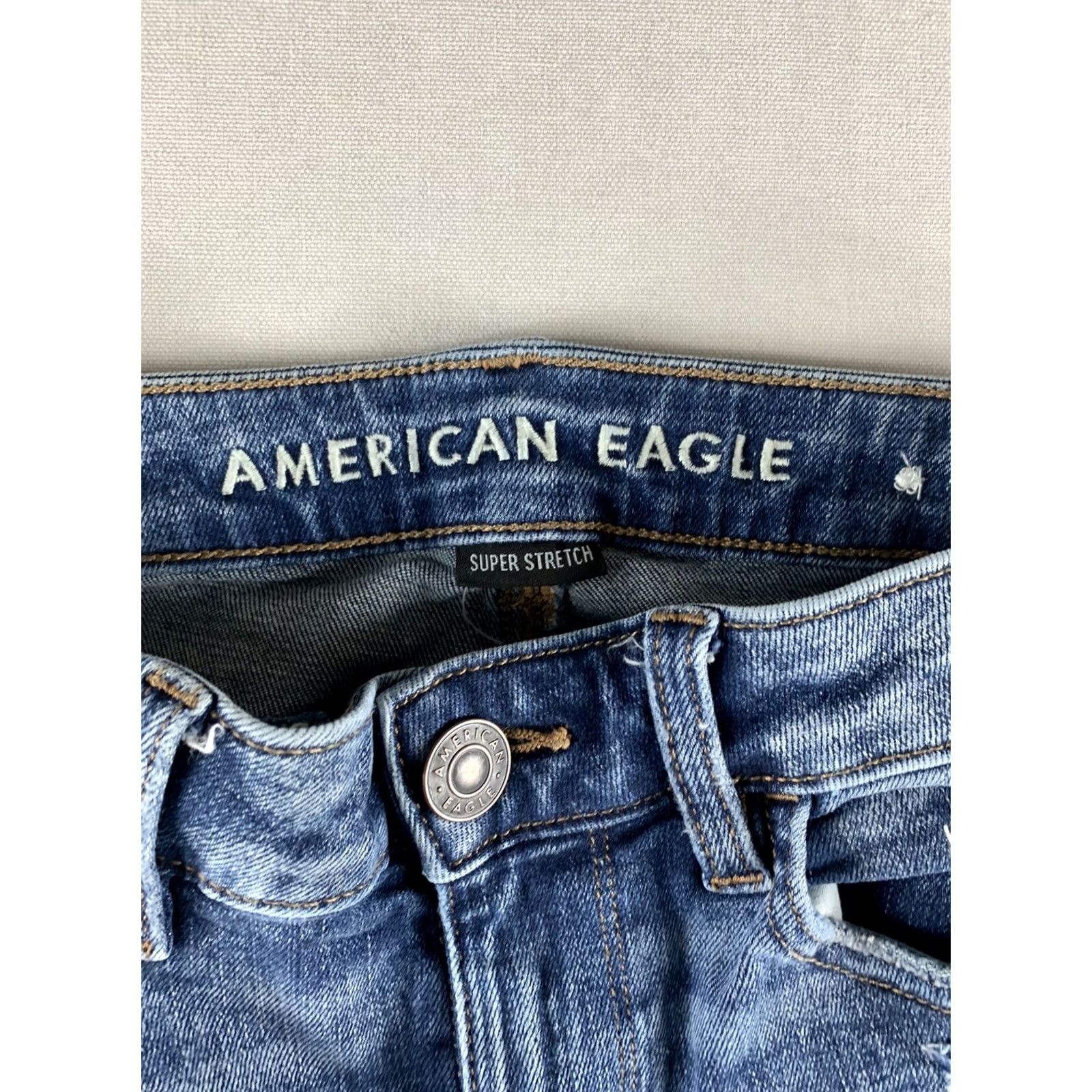 Vintage AMERICAN EAGLE JEANS WOMENS 2 SHORT BLUE JEGGING SUPER STRETCH Size 26" / US 2 / IT 38 - 5 Thumbnail