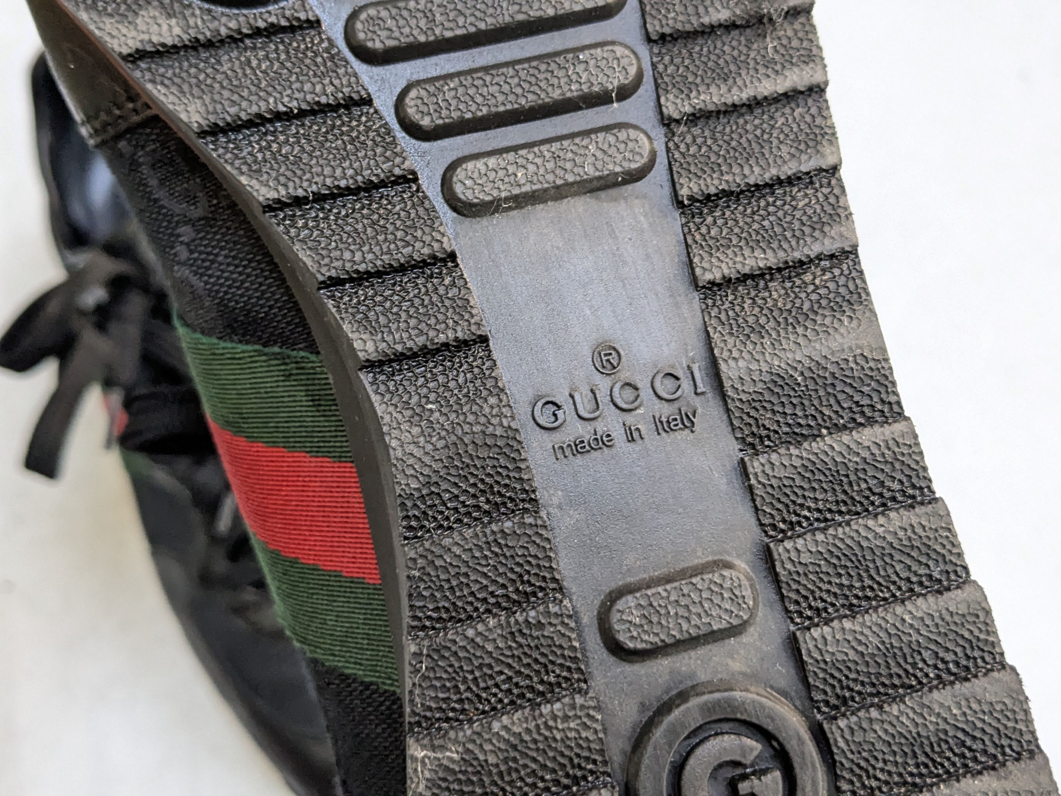Gucci Gucci Sneakers Black 9.5 Web Leather Low Tops Size US 9.5 / EU 42-43 - 16 Thumbnail