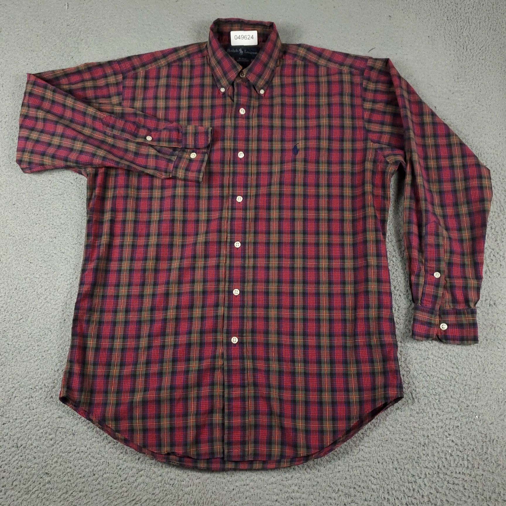 Ralph Lauren VINTAGE Ralph Lauren Shirt Mens Small Casual Button-Up Long Sleeve Red Plaid Cotton Size US S / EU 44-46 / 1 - 3 Thumbnail