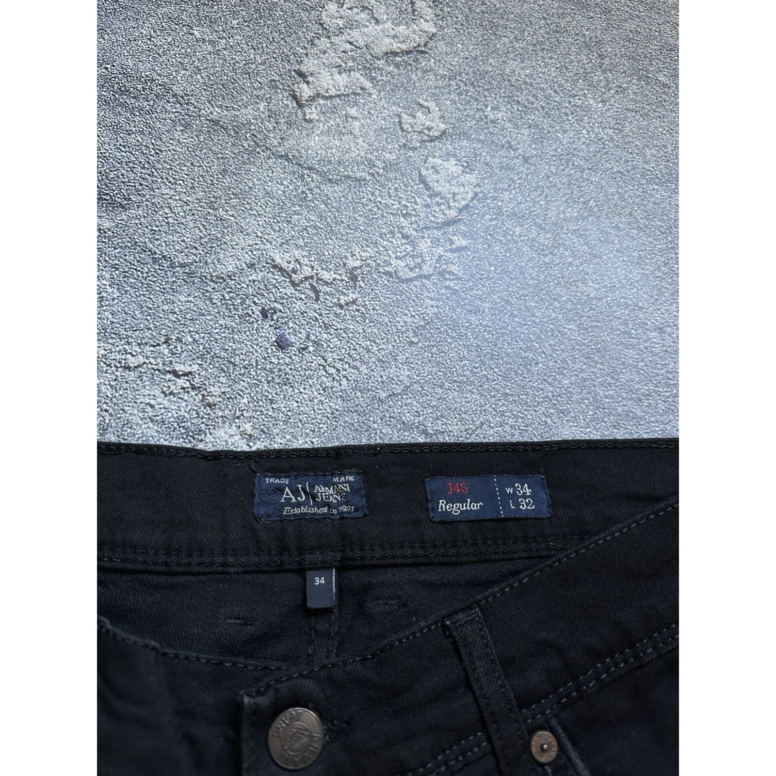 Armani Armani Jeans Metal Logo Black Regular Fit Mens Denim Pants Size US 34 / EU 50 - 3 Thumbnail