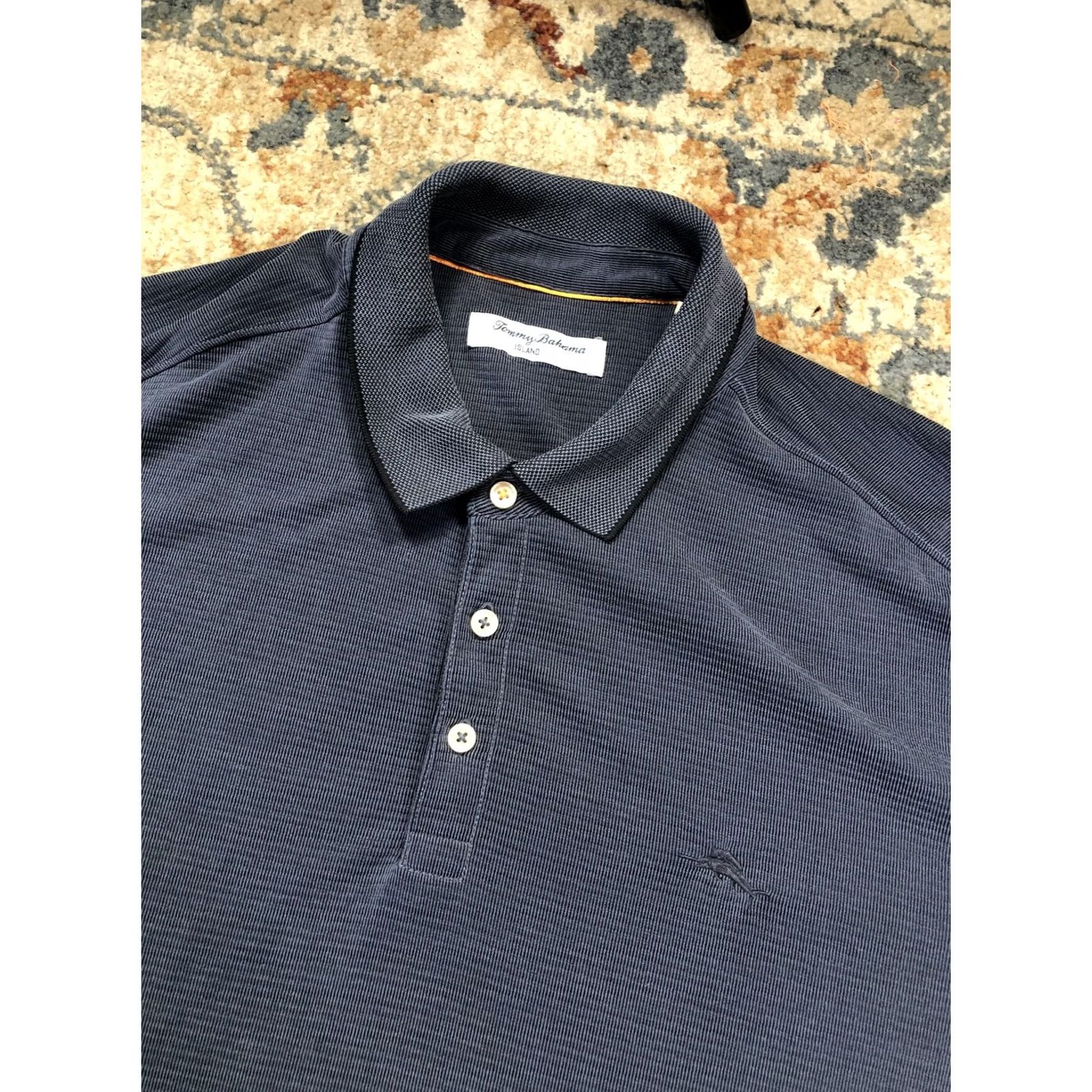 Tommy Bahama Tommy Bahama IslandZone Polo Shirt Mens 2XL Blue Stripe Short Sleeve Polo Shirt Mens Size US XXL / EU 58 / 5 - 6 Thumbnail