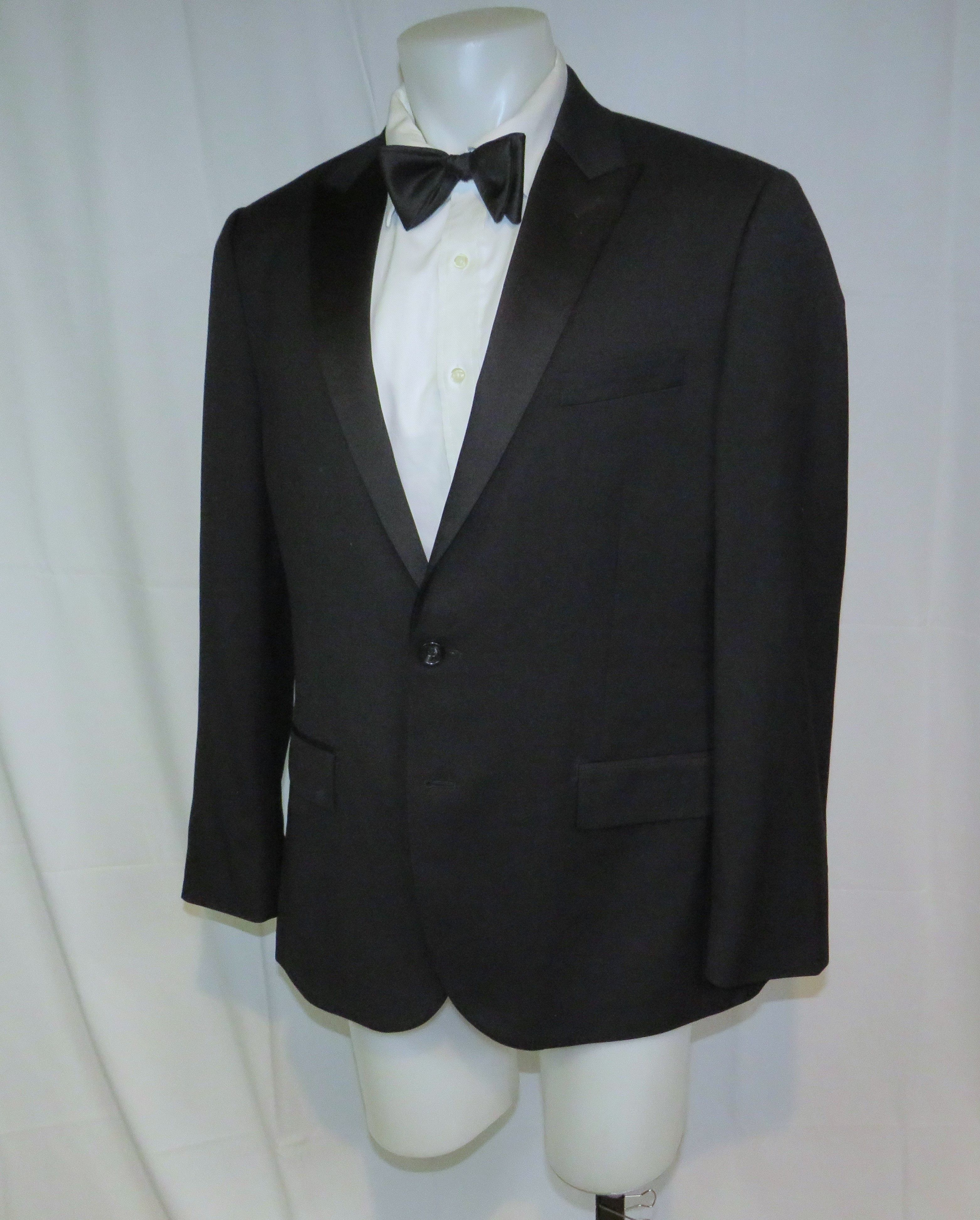 J.Crew Ludlow Tollegno Black Barathea Two Button Tuxedo Jacket 44R Size 44R - 6 Thumbnail