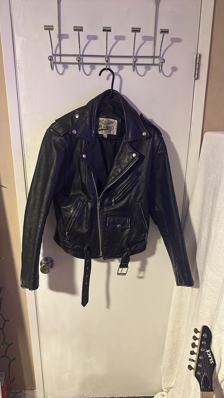Other Vintage Black Leather Motorcycle Jacket size 40 (large) Size US L / EU 52-54 / 3 - 5 Thumbnail