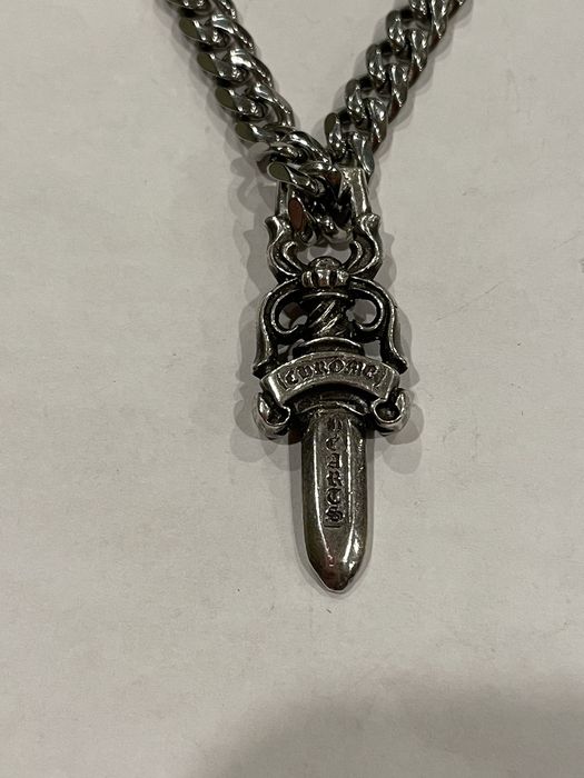 Chrome Hearts Chrome Hearts Large Dagger Pendant Cuban Link Chain ...