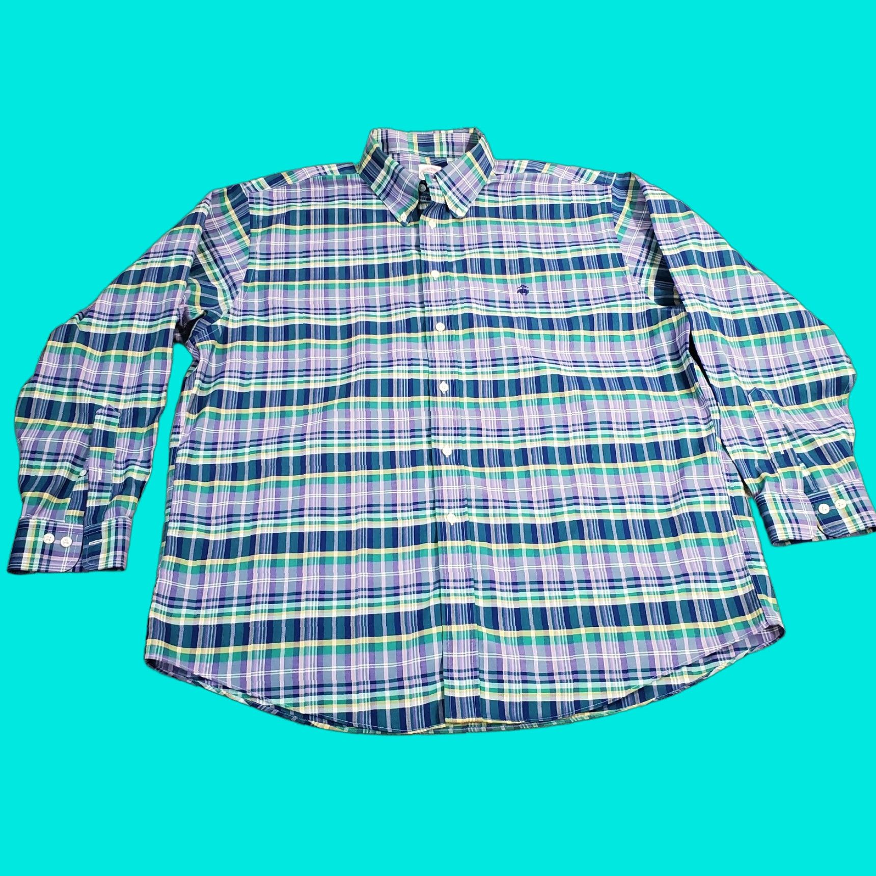 Brooks Brothers Brooks Brothers Shirt Mens XL Button-Up Oxford Long Sleeve Purple Blue Plaid Casual Preppy Button-Down Collar Men Size US XL / EU 56 / 4 - 1 Thumbnail