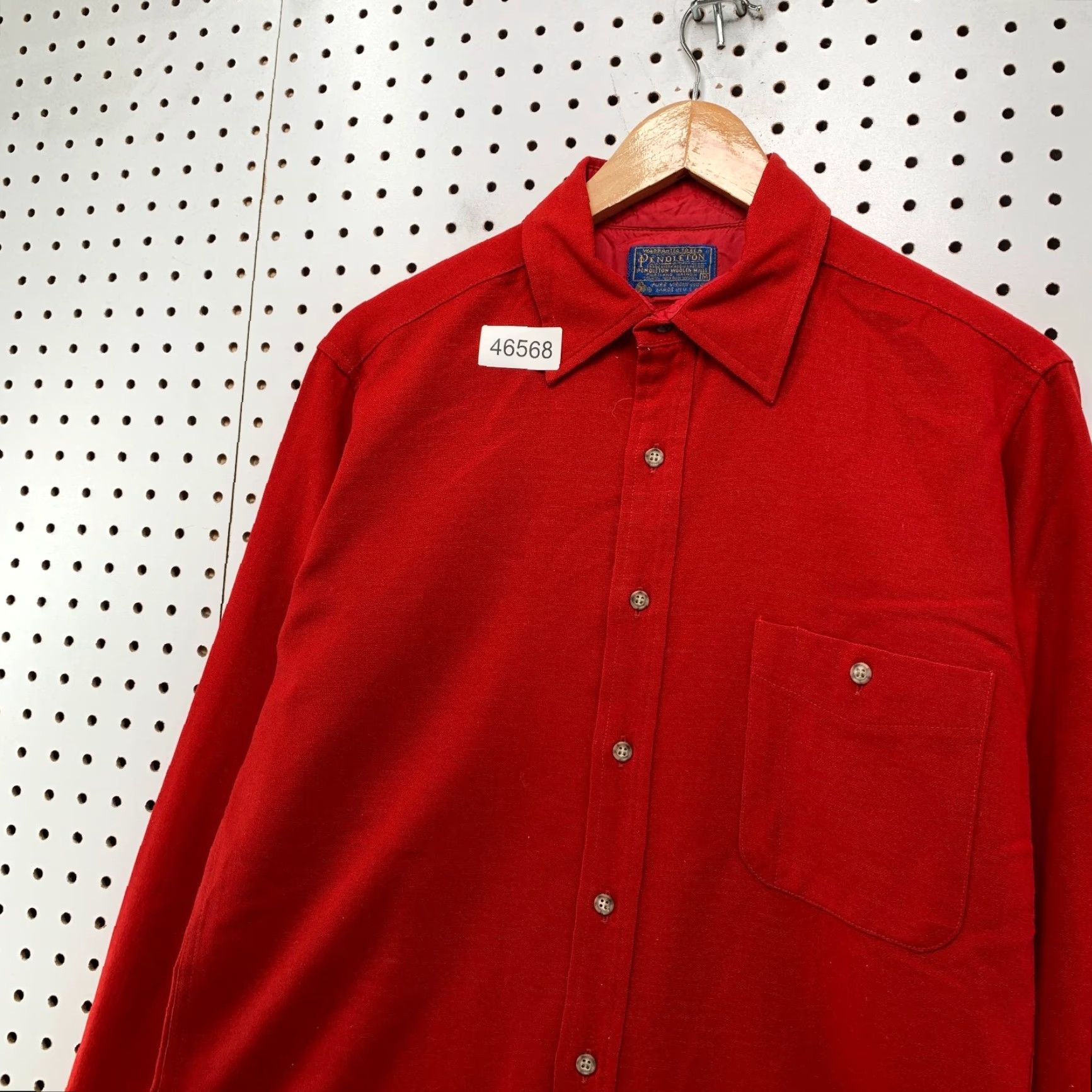 Pendleton VINTAGE Pendleton Shirt Mens M Wool Flannel Red 70s 80s USA Leather Elbow Button-Up Pockets Music? Size US M / EU 48-50 / 2 - 6 Thumbnail