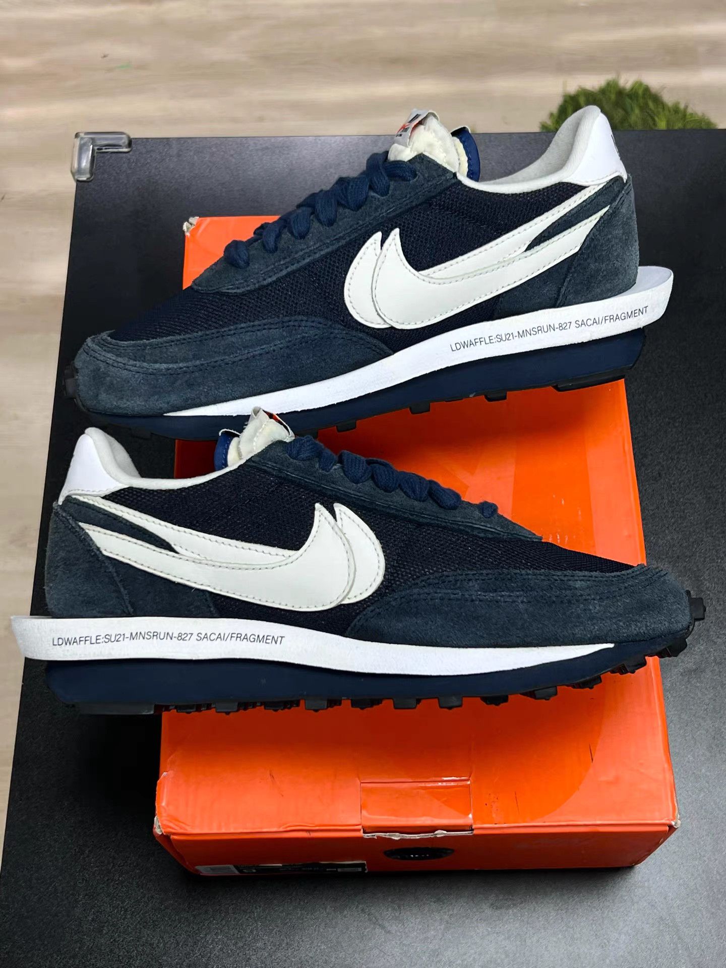Nike Nike Sacai x Fragment Design Navy Blue Sneakers K15 Size US 9 / EU 42 - 6 Thumbnail