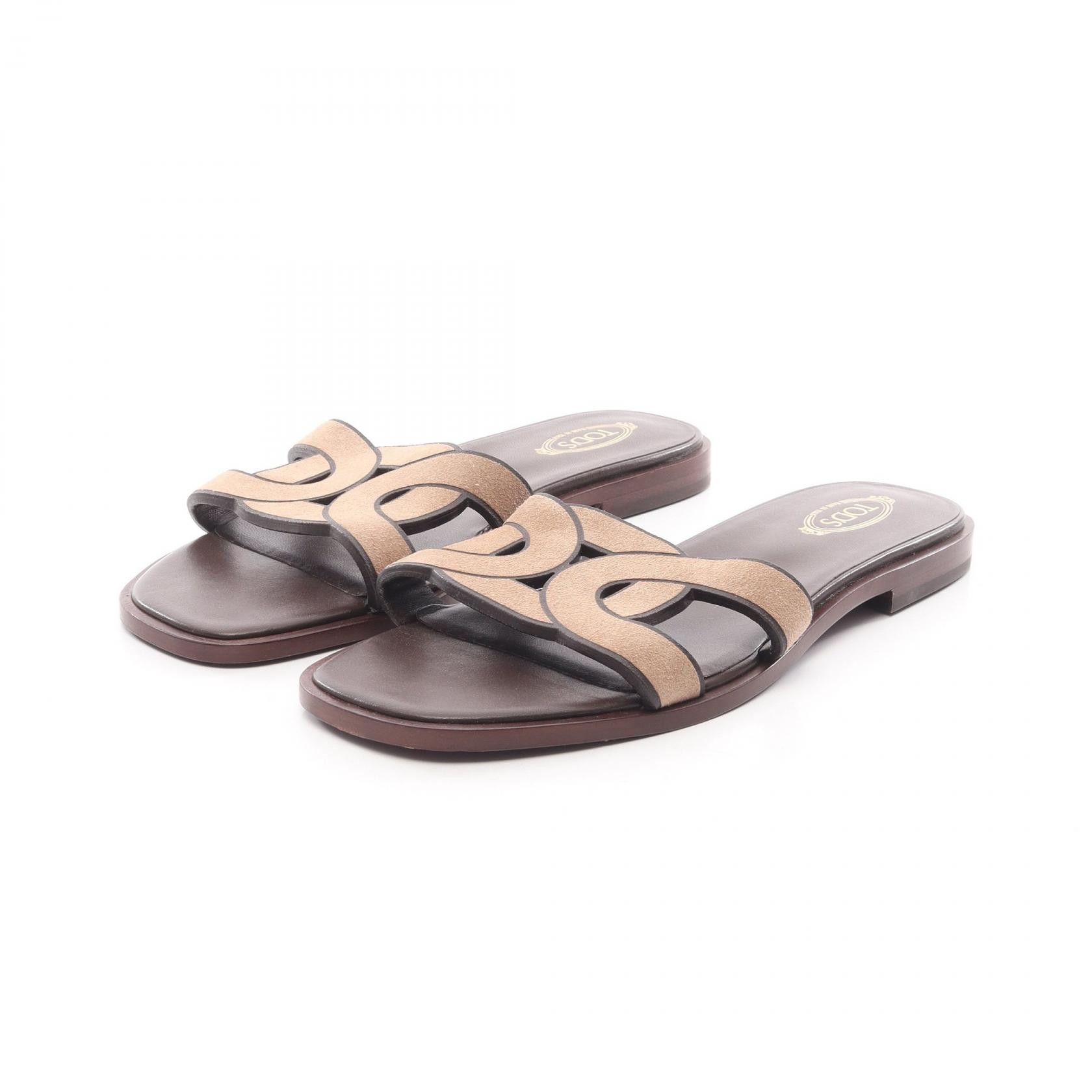 Tod's Tod's TOD'S Suede Flat Sandals Leather Shoes DUTY FREE for USA Size ONE SIZE - 1 Thumbnail