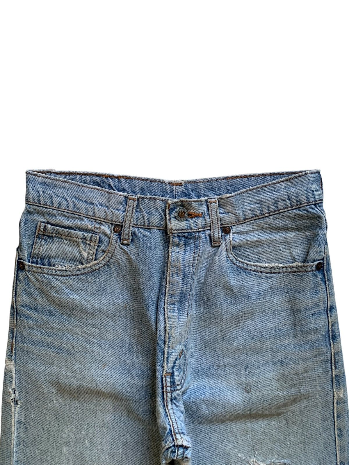 Levi's × Levi's Vintage Clothing Vintage 90s Levis Big E Painted Blue Wash Distressed Jeans Size US 28 / EU 44 - 4 Thumbnail