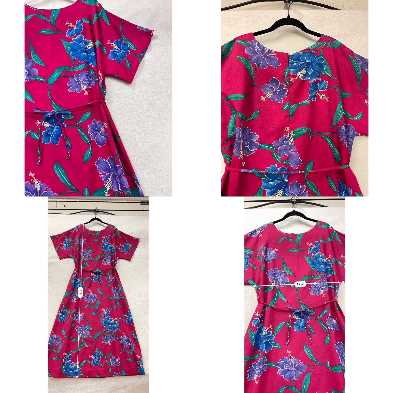 Hilo Hattie VINTAGE Hilo Hattie Hawaiian Floral Maxi Dress M Pink Unisex Adults Short Sleeve Tie Waist Maxi Dress Women’s/Men’s? Size M / US 6-8 / IT 42-44 - 8 Thumbnail
