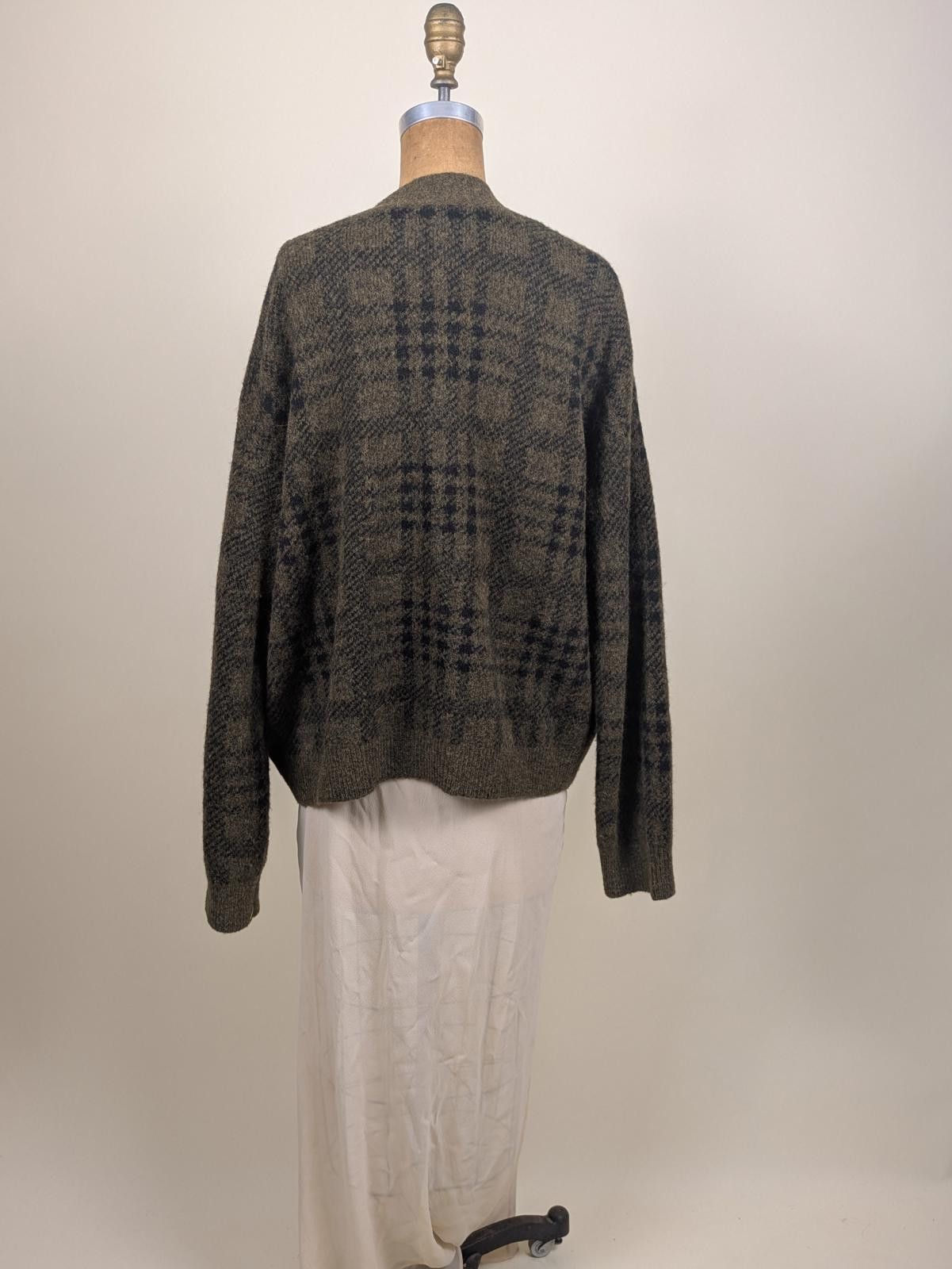 Rails Rails Reese olive plaid wool alpaca knit cardigan Size L / US 10 / IT 46 - 4 Thumbnail